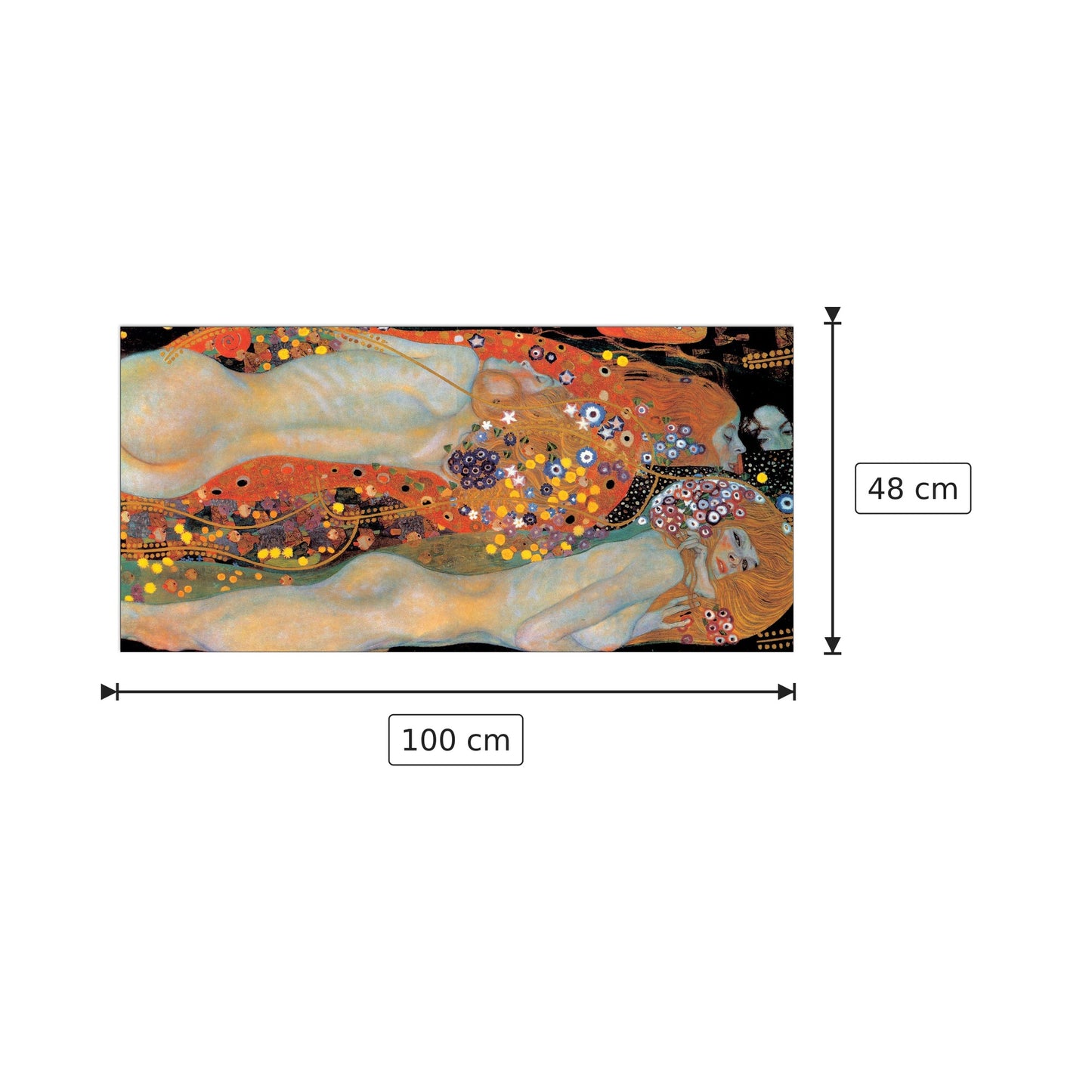Wasserschlangen - KLIMT - cm 100x48 - Pannello in MDF