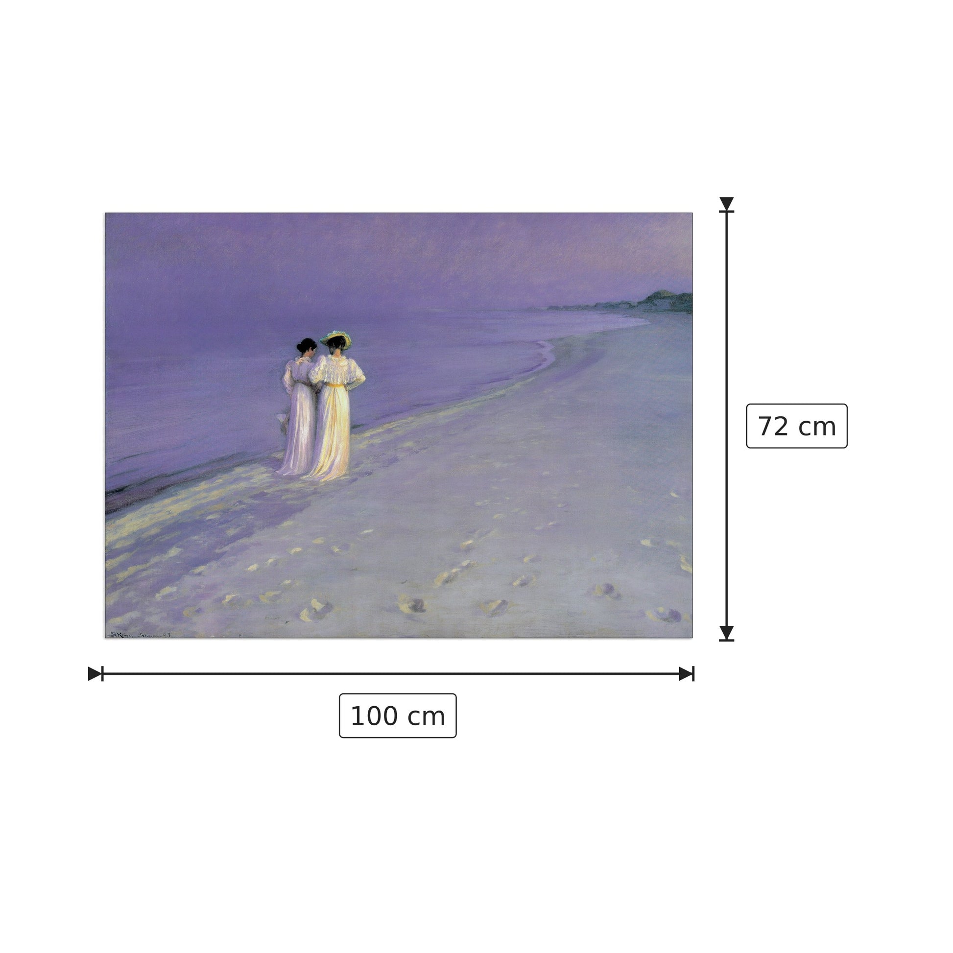 Summer Evening At Skagen - KROYER - cm 100x72 - Pannello in MDF