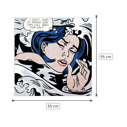 Drowning Girl - LICHTENSTEIN - cm 55x55 - Pannello in MDF