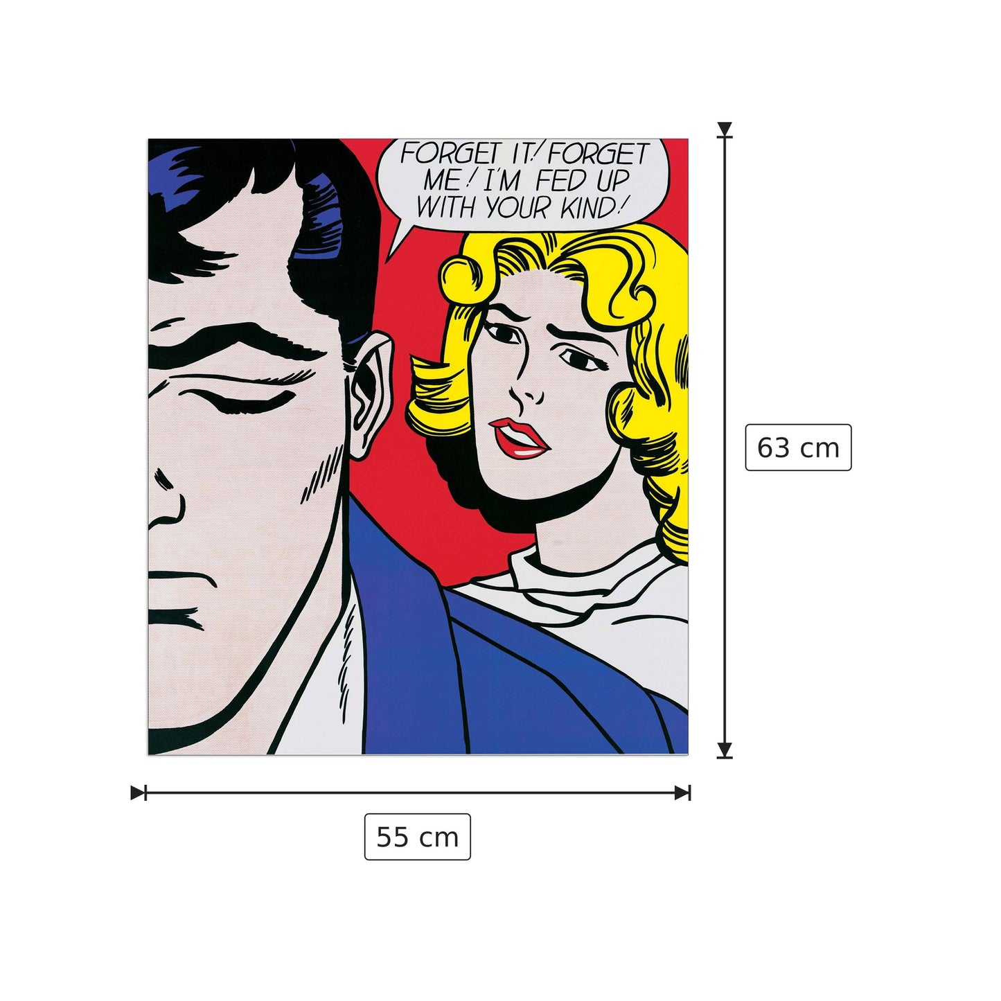 Forget It! Forget Me!, 1962 - LICHTENSTEIN - cm 55x63 - Pannello in MDF