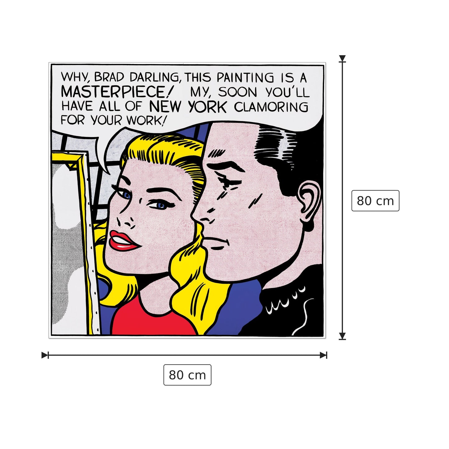 Masterpiece, 1962 - LICHTENSTEIN - cm 80x80 - Pannello in MDF