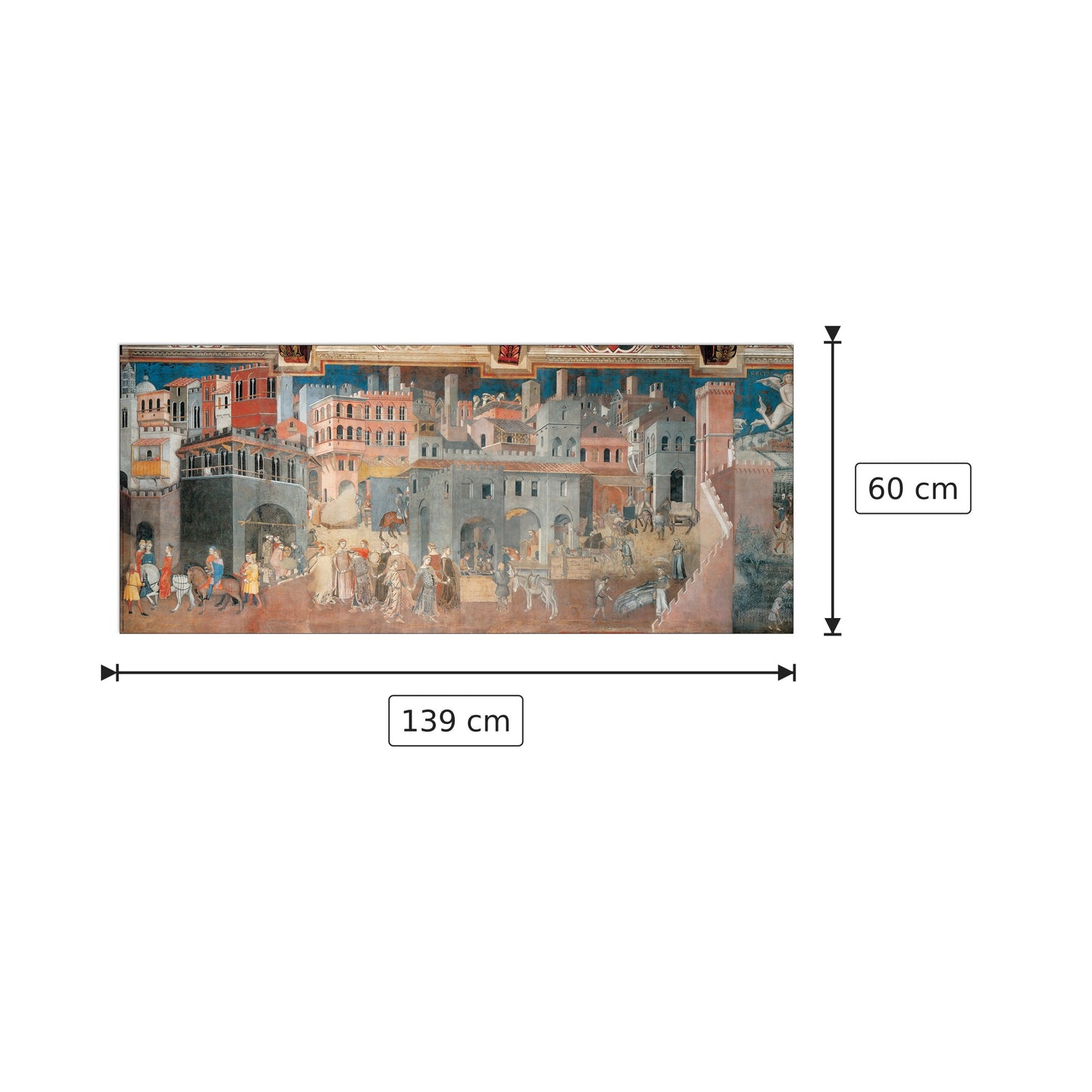 Effetti Del Buon Governo - LORENZETTI - cm 139x60 - Pannello in MDF