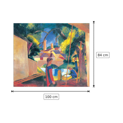 Kinder Am Brunnen - MACKE - cm 100x84 - Pannello in MDF