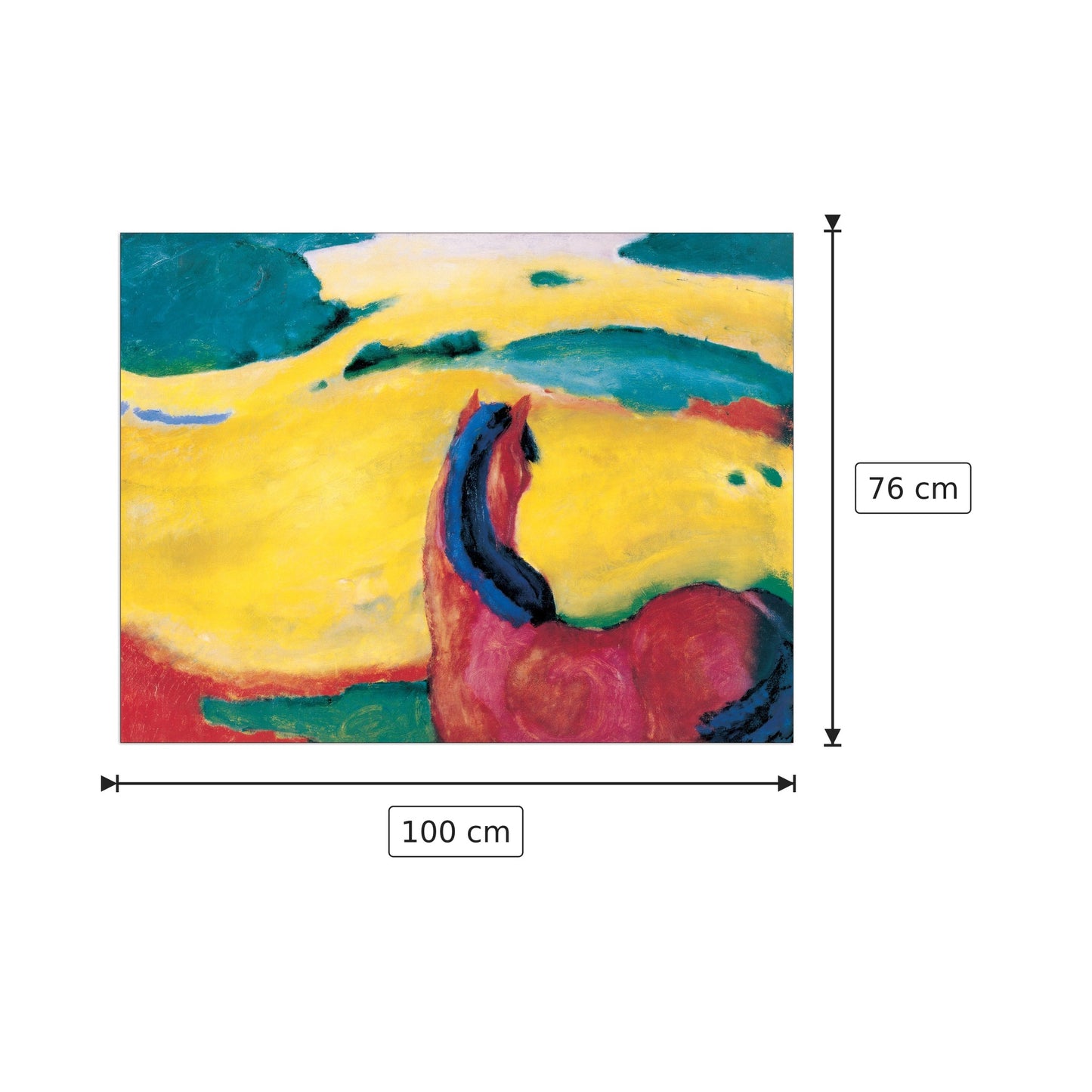 Pferd In Der Landschaft - MARC - cm 100x76 - Pannello in MDF