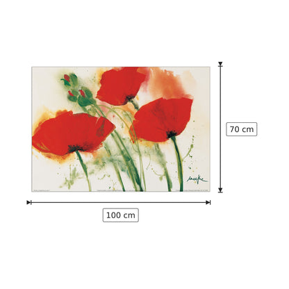 Coquelicots Au Vent I - MARTHE - cm 100x70 - Pannello in MDF