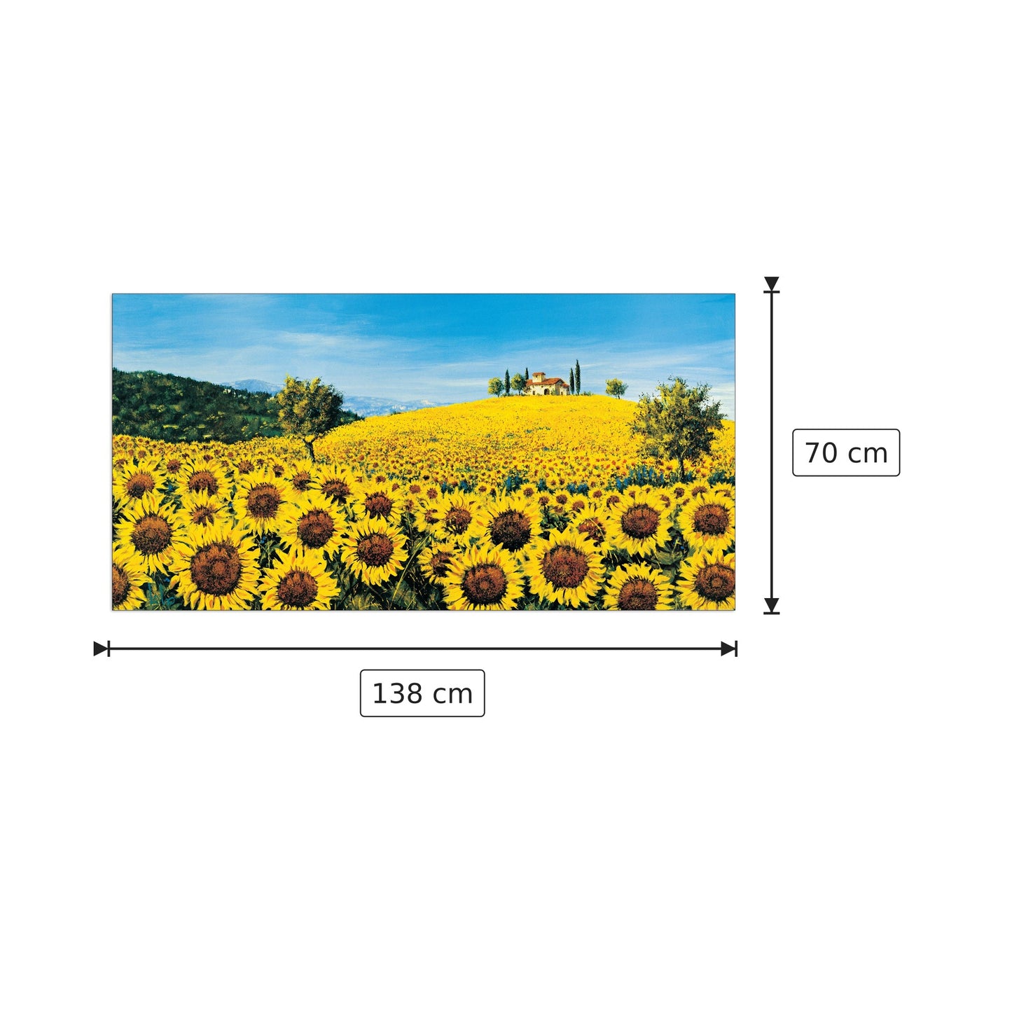 Girasoli Sul Pendio - MARZARI - cm 138x70 - Pannello in MDF