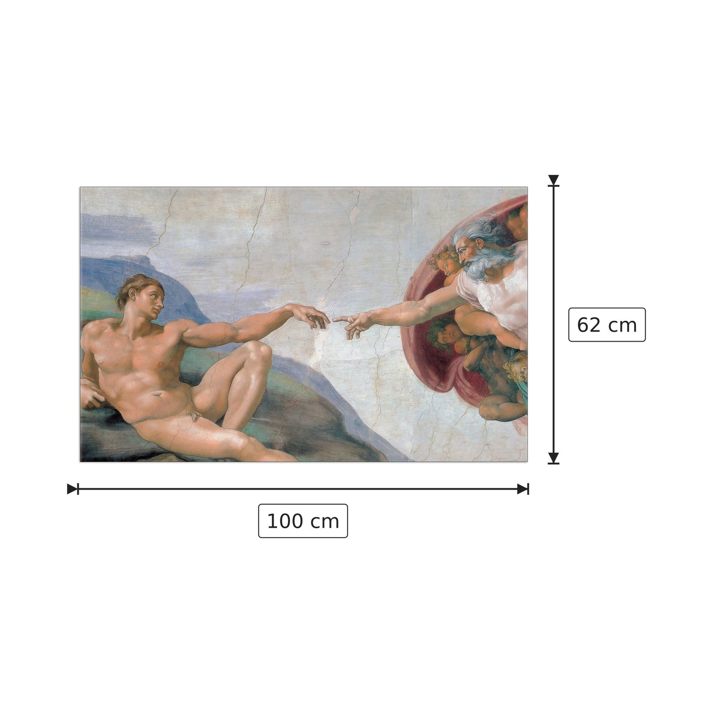 Creation Of Adam - MICHELANGELO - cm 100x62 - Pannello in MDF