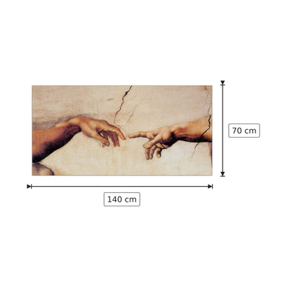 Creation Of Adam Detail - MICHELANGELO - cm 140x70 - Pannello in MDF