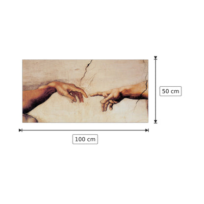 La Creazione Di Adamo - MICHELANGELO - cm 100x50 - Pannello in MDF