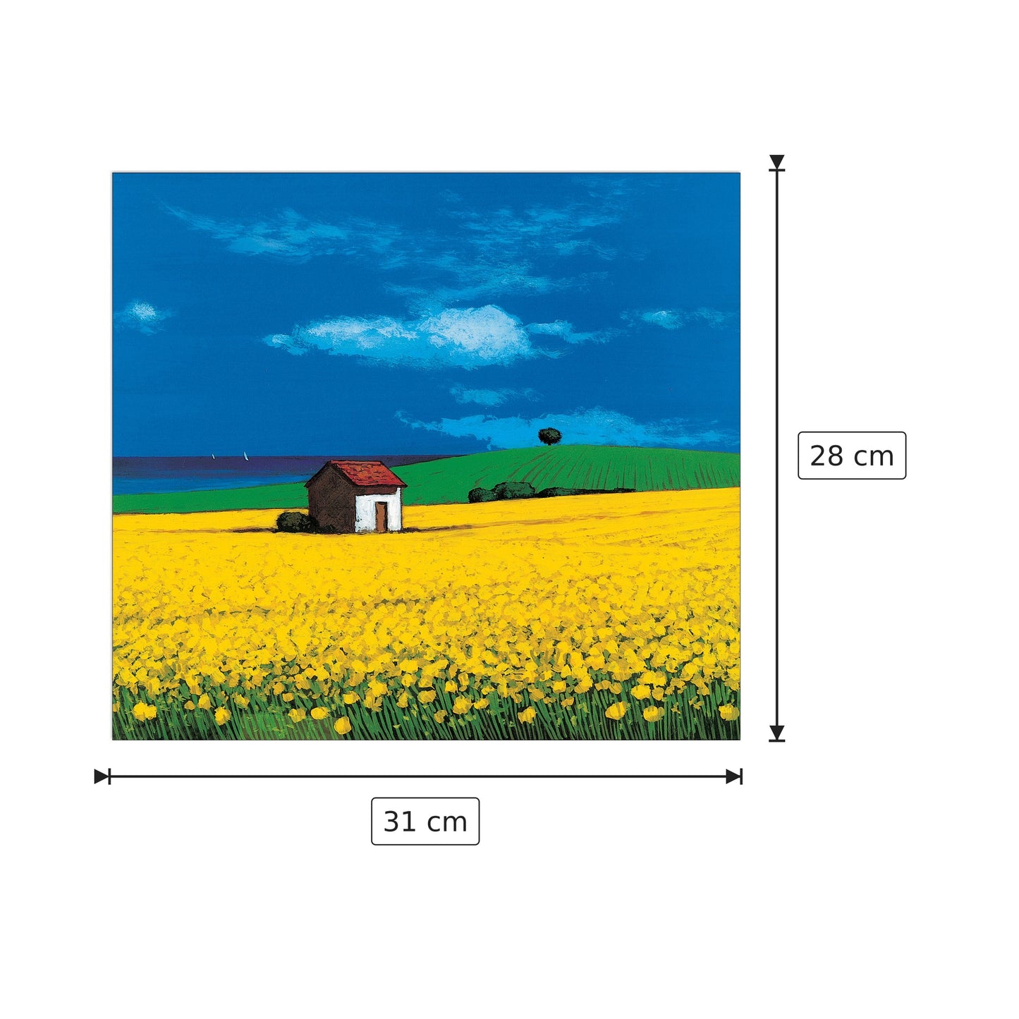 Collina Sul Mare - MONDELLI - cm 31x28 - Pannello in MDF