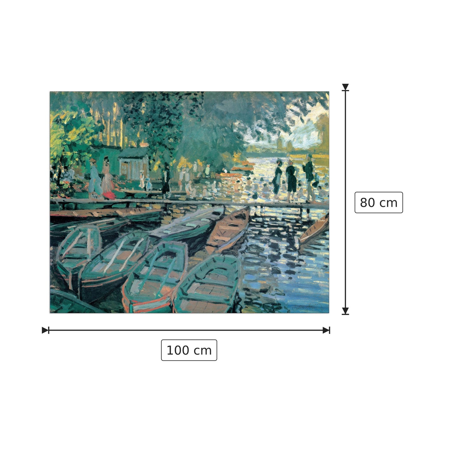 Badende In La Grenovillere - MONET - cm 100x80 - Pannello in MDF