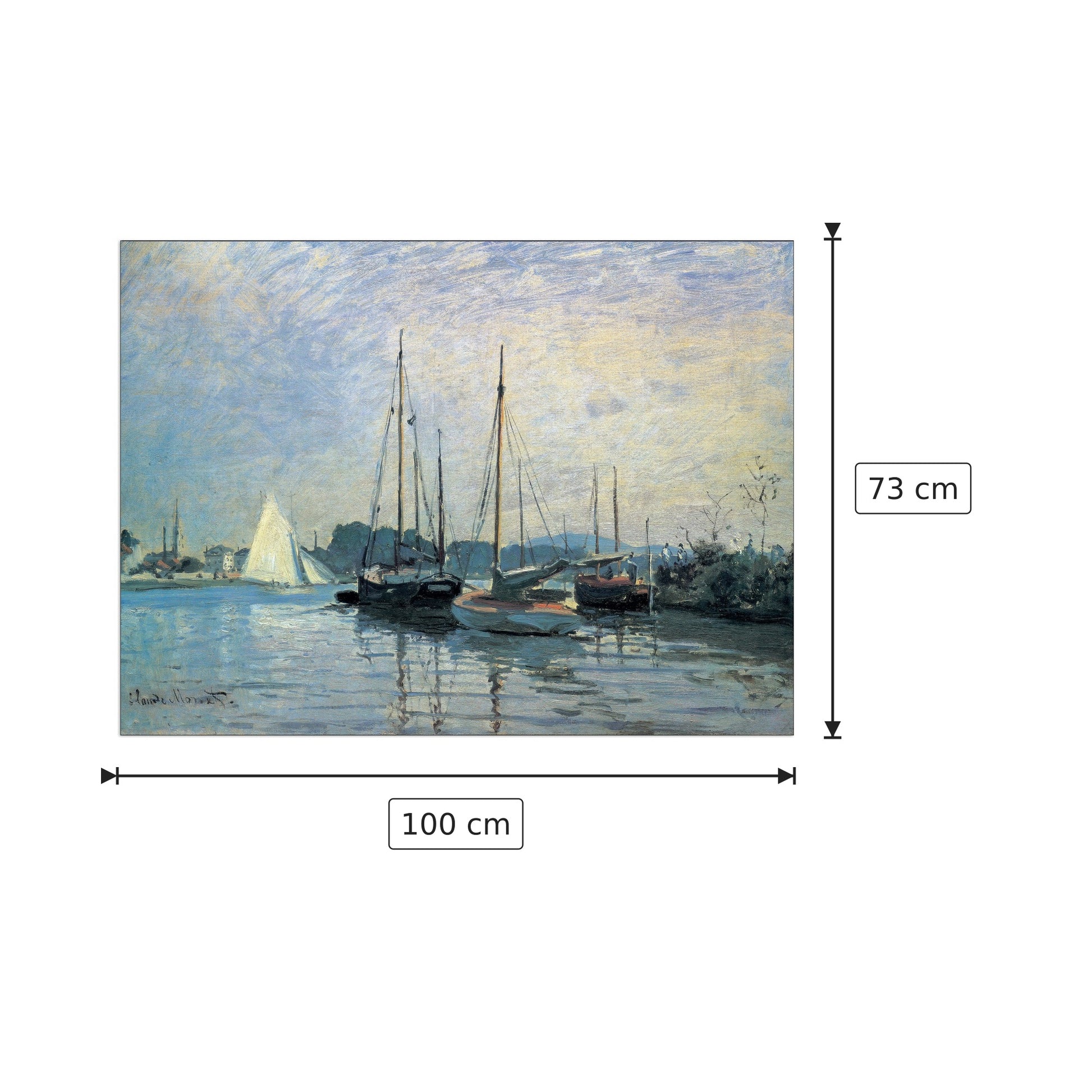 Bateaux De Paisance - MONET - cm 100x73 - Pannello in MDF