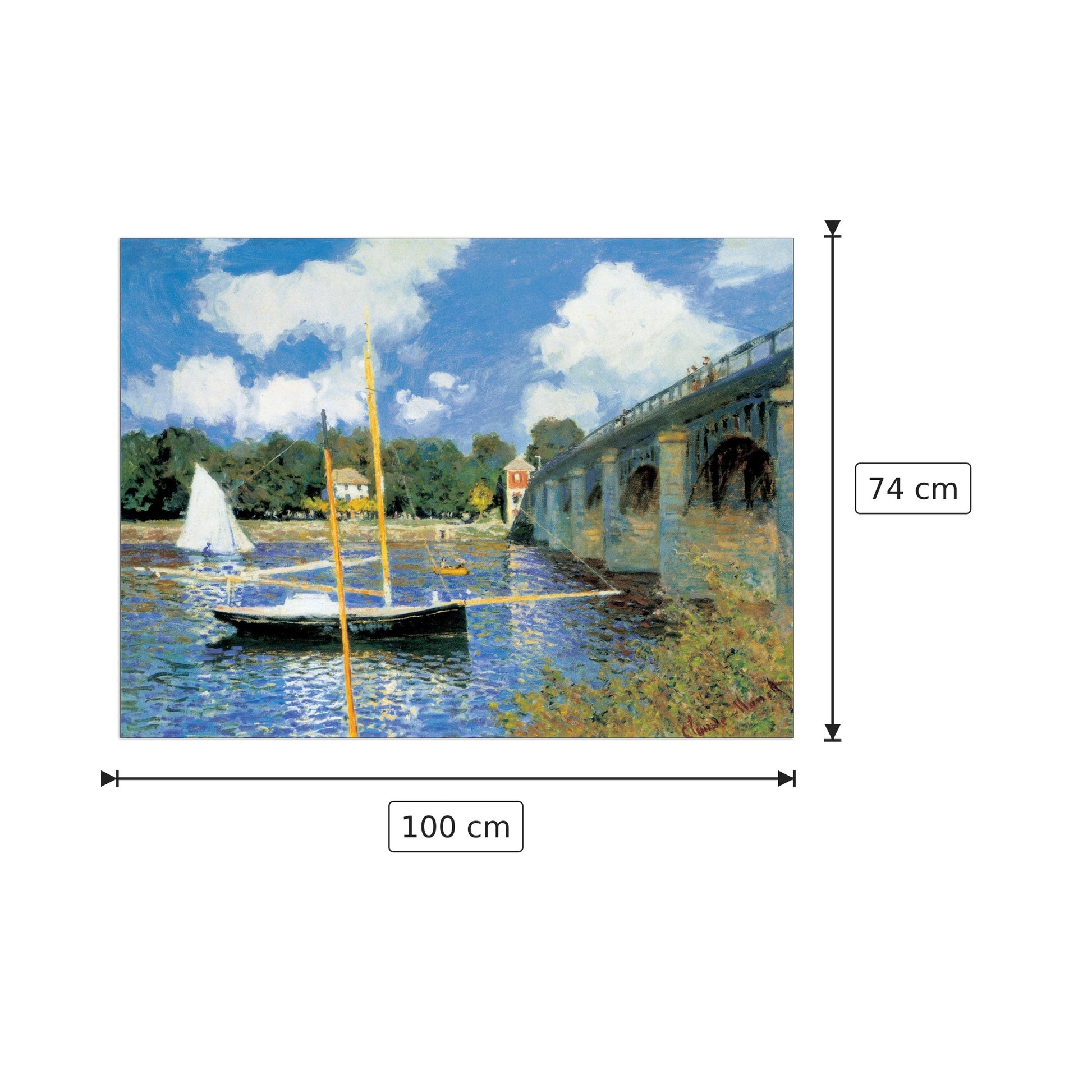 Bridge At Argenteuil - MONET - cm 100x74 - Pannello in MDF
