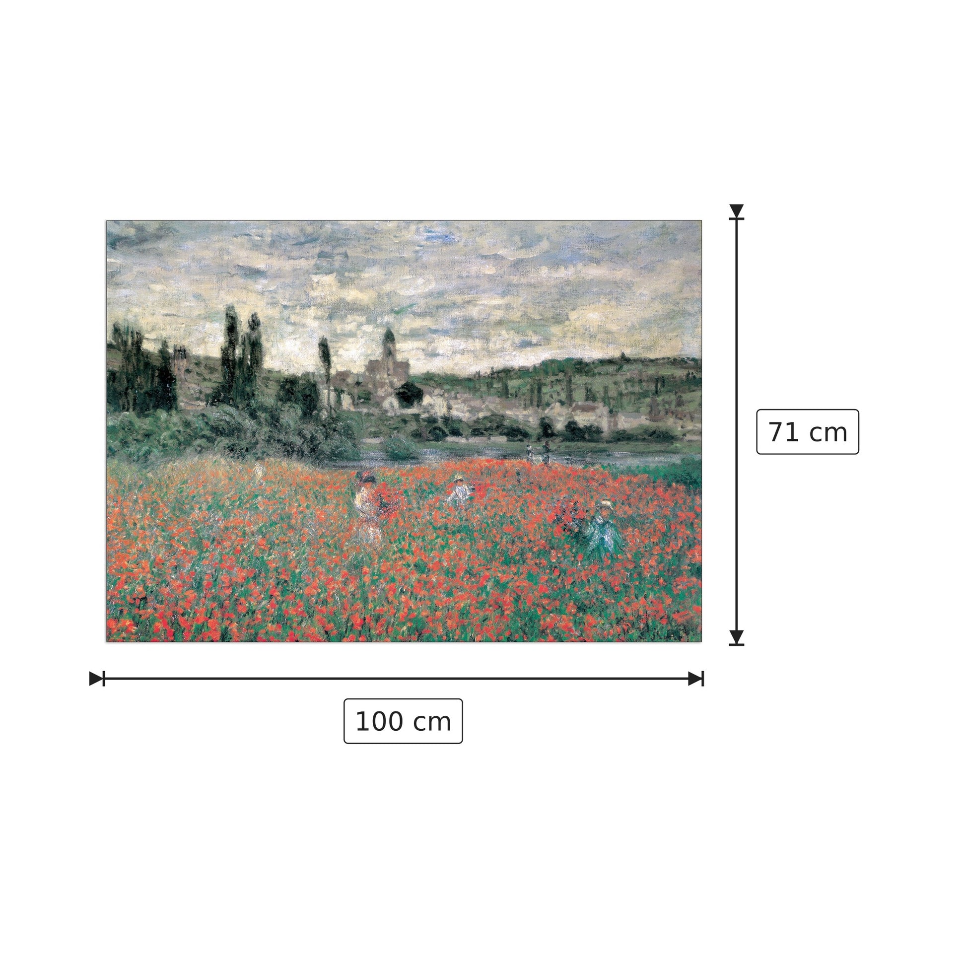 Champs De Coquelicots Press De Ventheuil - MONET - cm 100x71 - Pannello in MDF