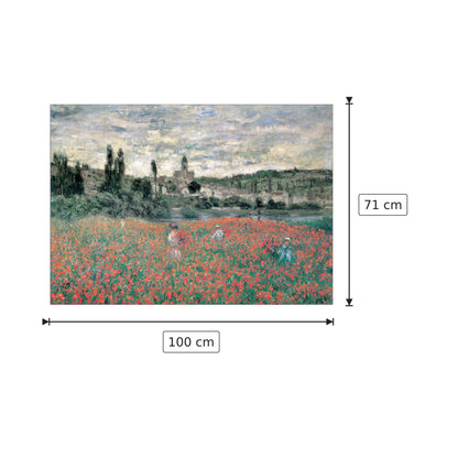 Champs De Coquelicots Press De Ventheuil - MONET - cm 100x71 - Pannello in MDF