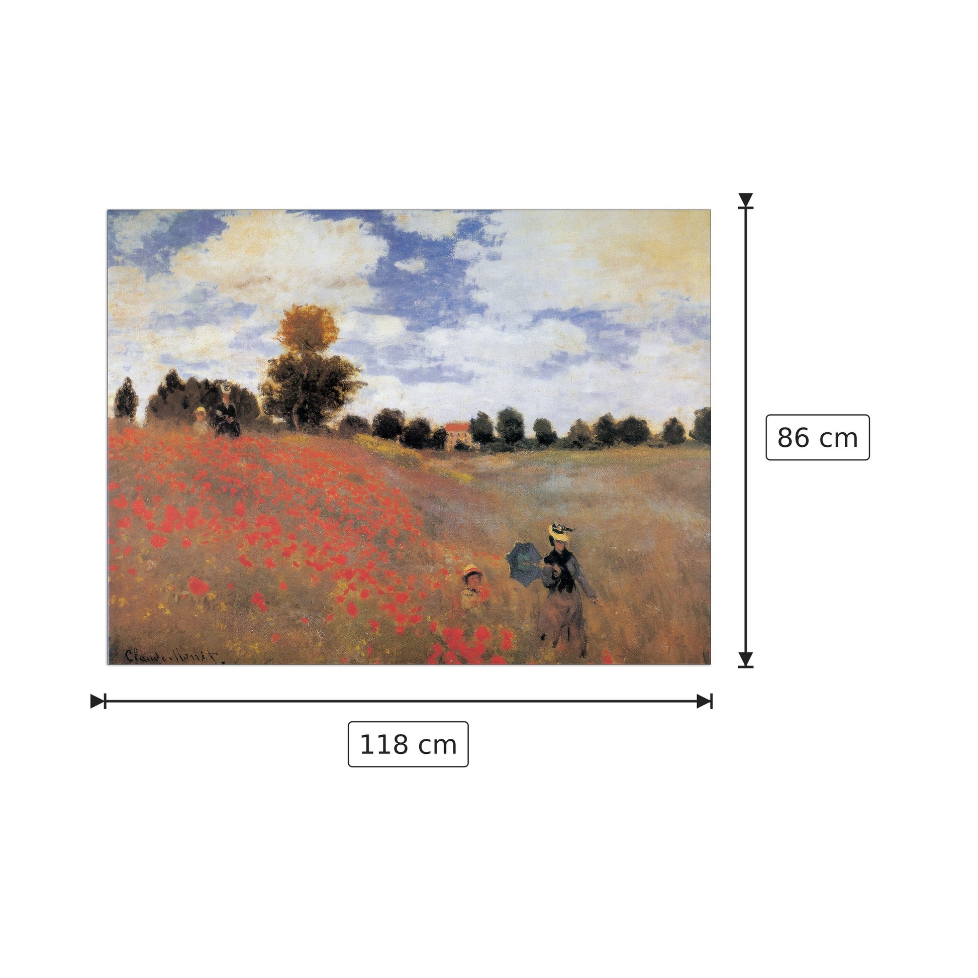 Coquelicots - MONET - cm 118x86 - Pannello in MDF