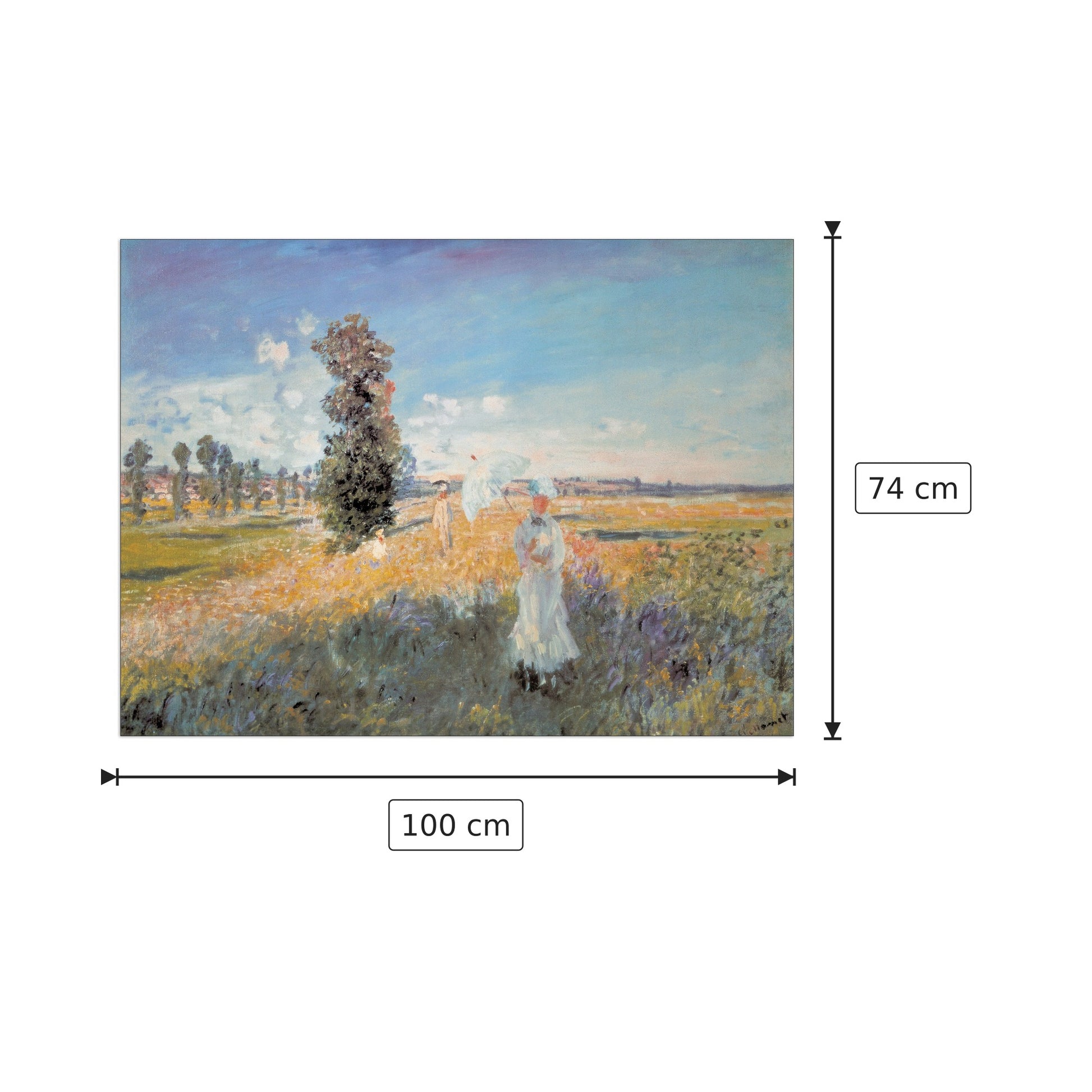 Felder In Fruhling - MONET - cm 100x74 - Pannello in MDF