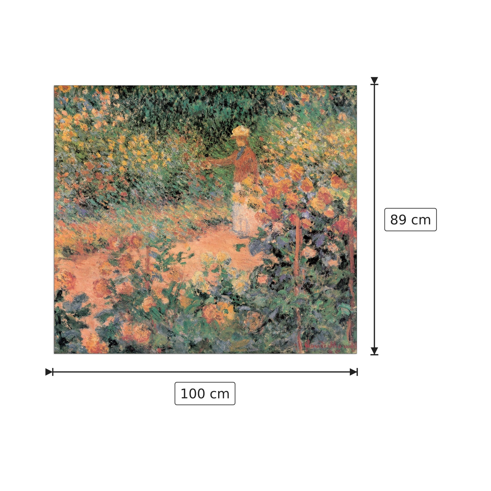 Garden In Giverny - MONET - cm 100x89 - Pannello in MDF