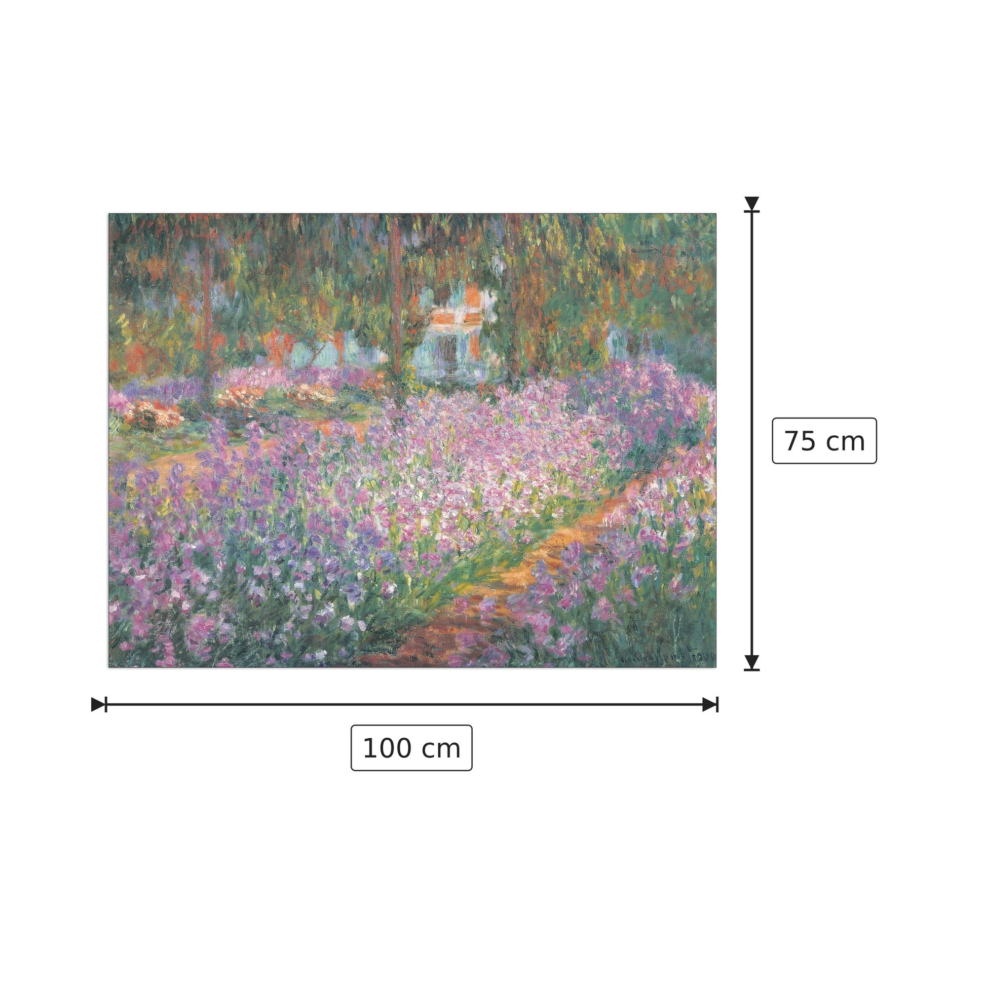 Jardin A Giverny - MONET - cm 100x75 - Pannello in MDF