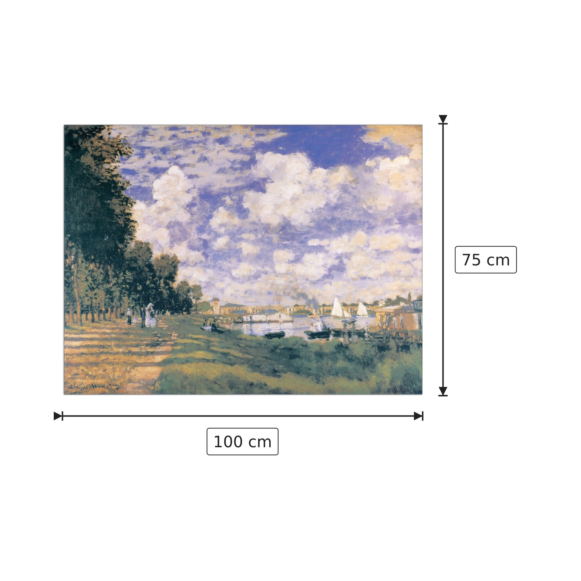Le Bassin d'Argenteuil - MONET - cm 100x75 - Pannello in MDF