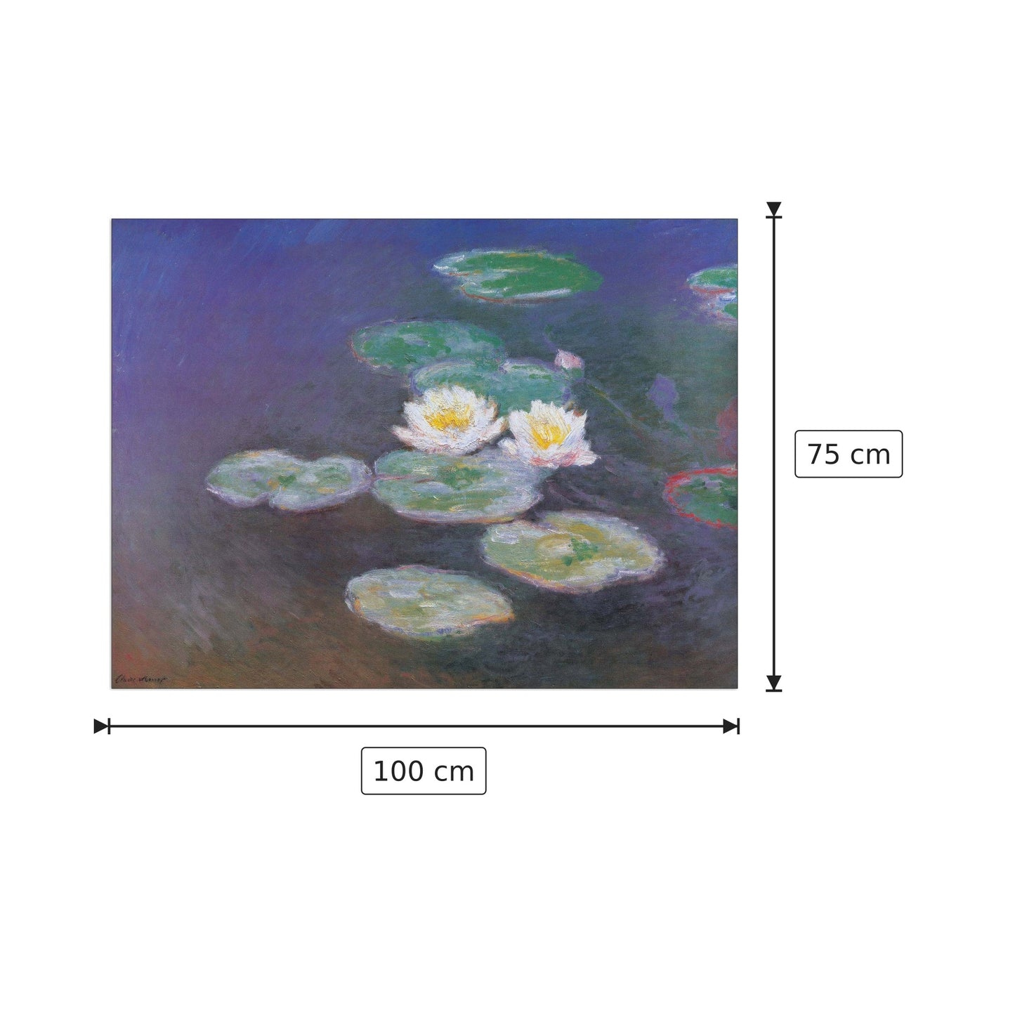 Ninfee 1914-1917 - MONET - cm 100x75 - Pannello in MDF