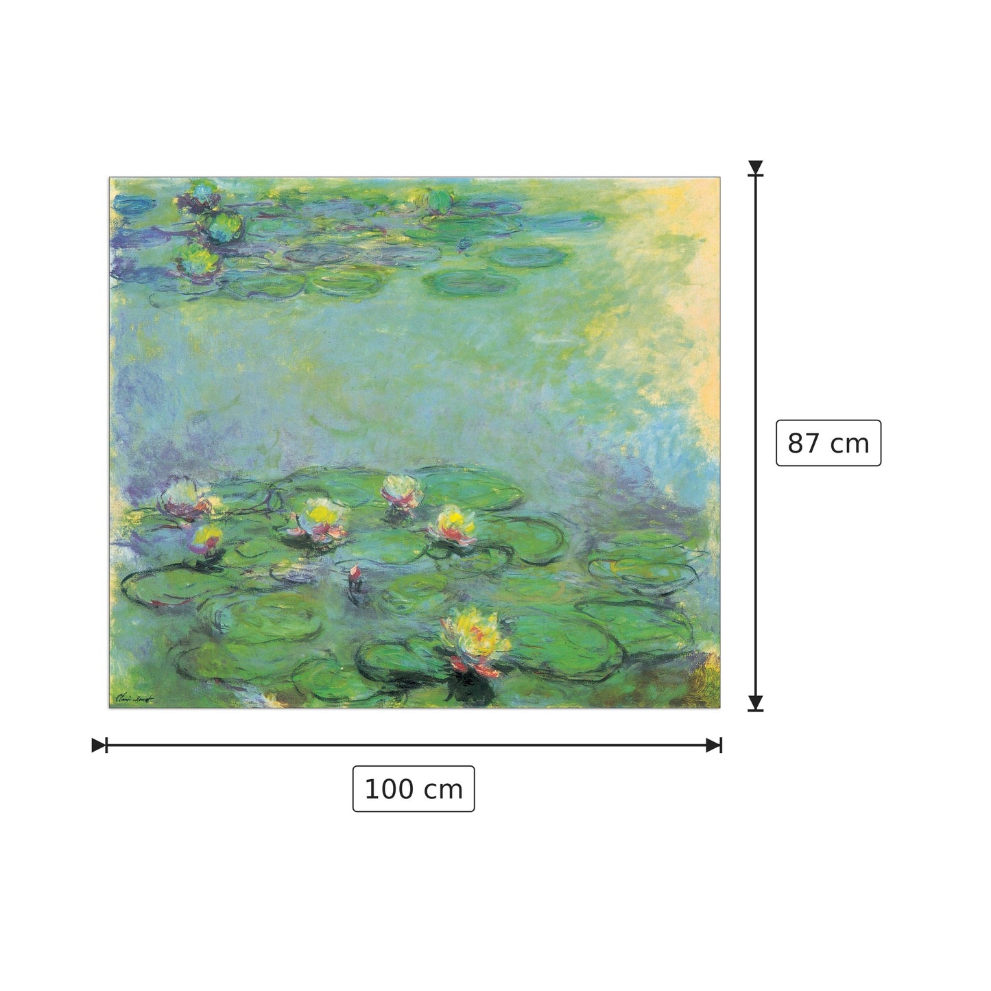 Nympheas - MONET - cm 100x87 - Pannello in MDF