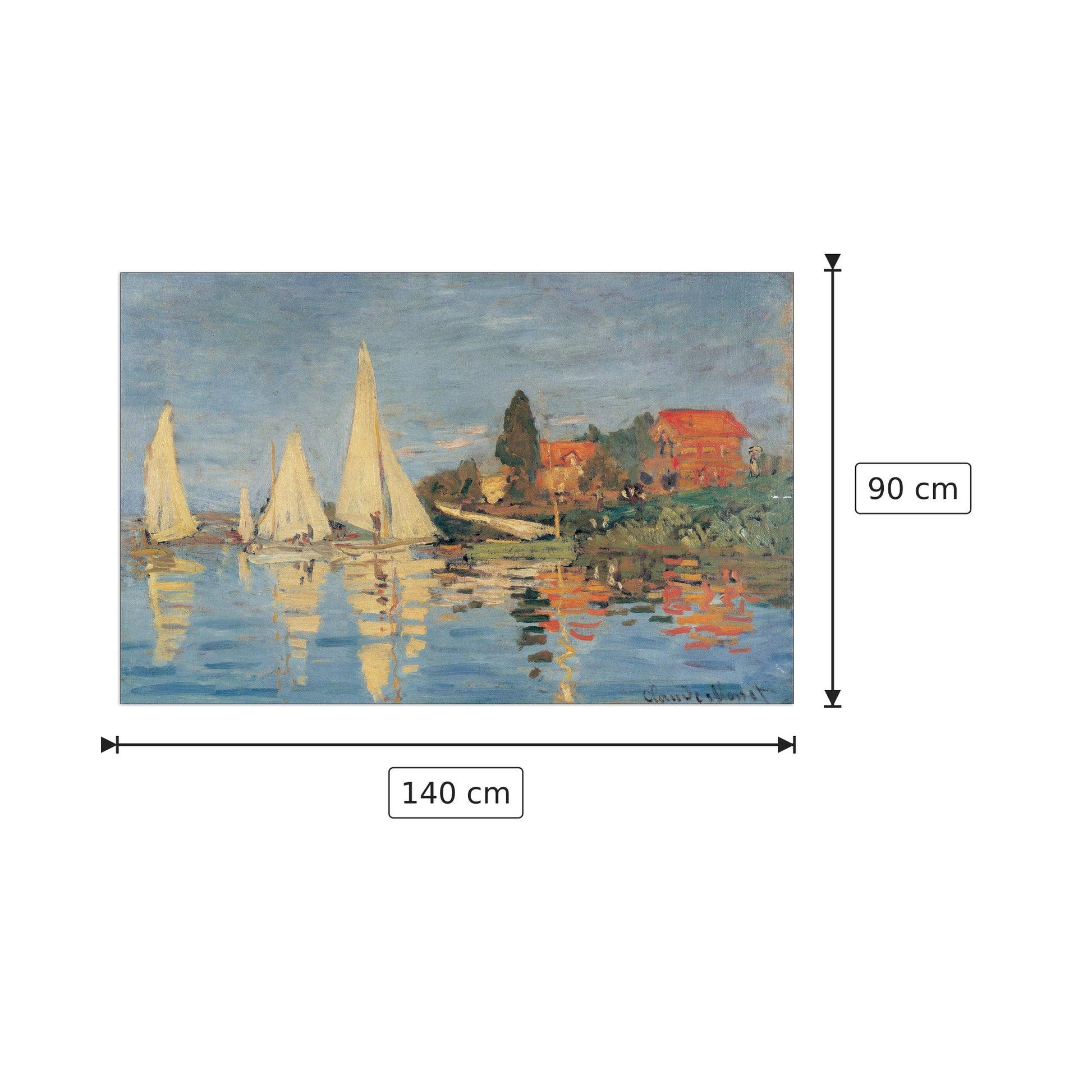 Regata At Bargenteuil - MONET - cm 140x90 - Pannello in MDF
