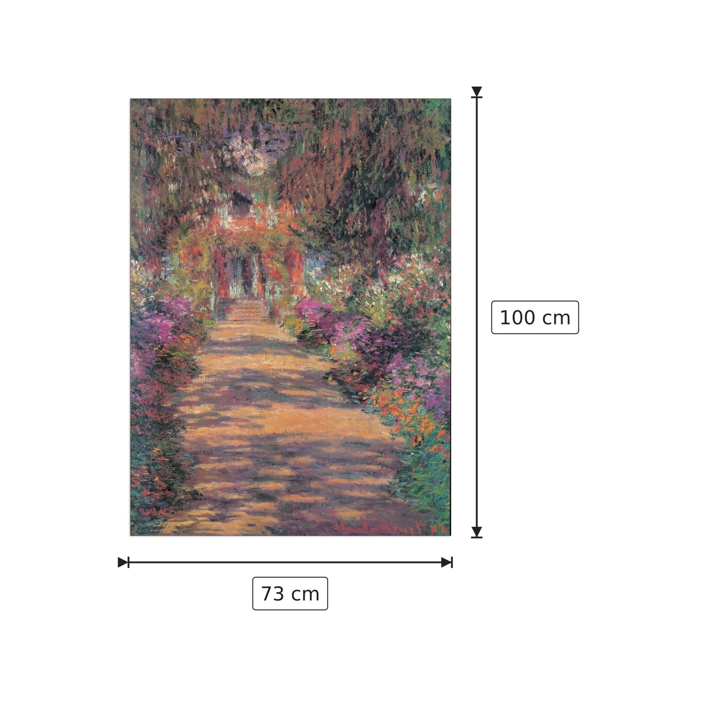 Une Alle Du Jardin De Giverny - MONET - cm 73x100 - Pannello in MDF