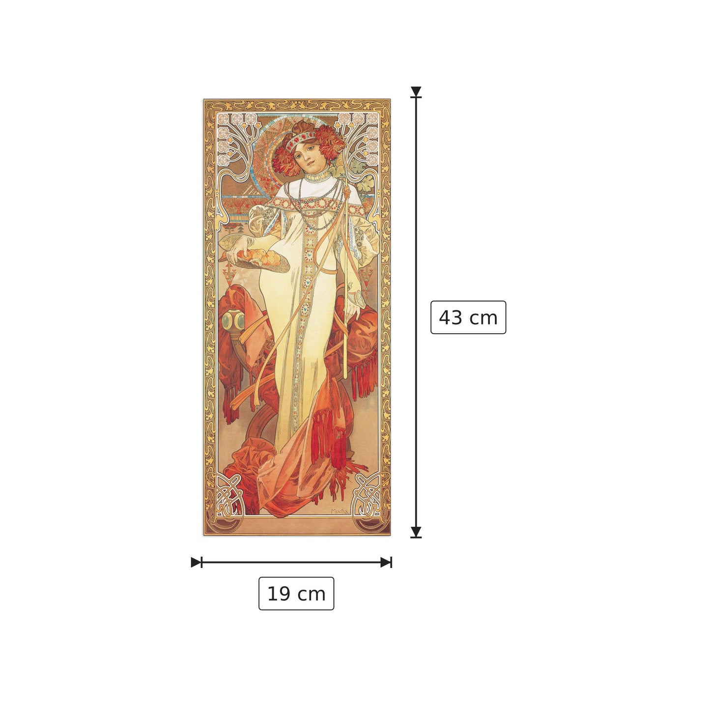 Automne 1900 - MUCHA - cm 19x43 - Pannello in MDF