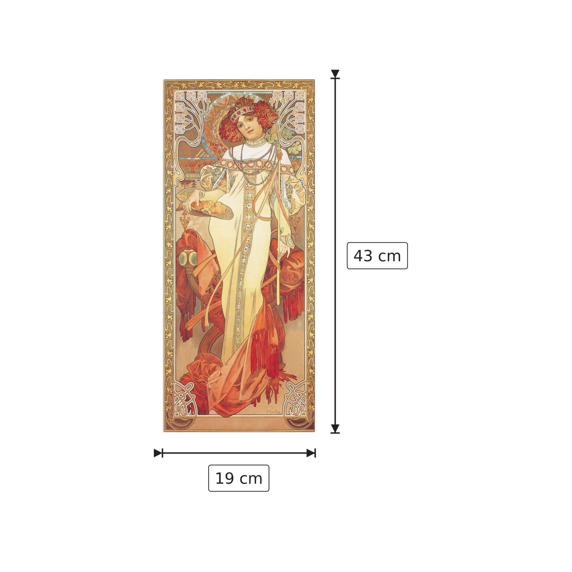 Automne 1900 - MUCHA - cm 19x43 - Pannello in MDF