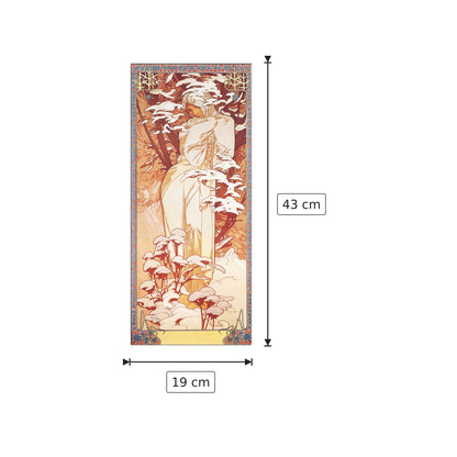 Hiver 1900 - MUCHA - cm 19x43 - Pannello in MDF
