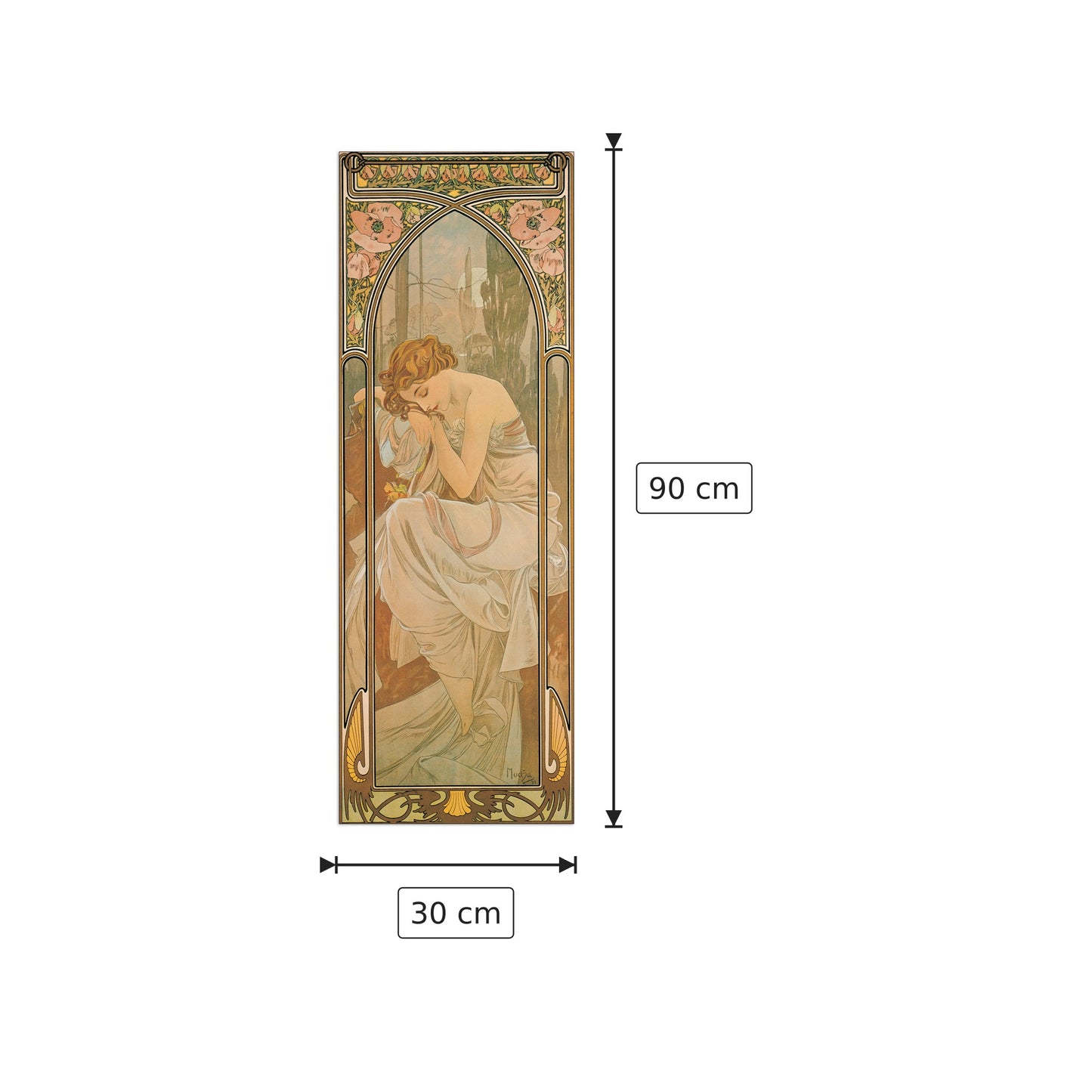 La Notte - MUCHA - cm 30x90 - Pannello in MDF