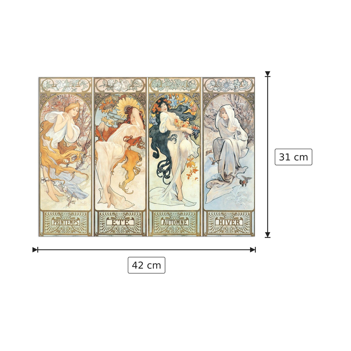 Les Saisons, 1897 - MUCHA - cm 42x31 - Pannello in MDF