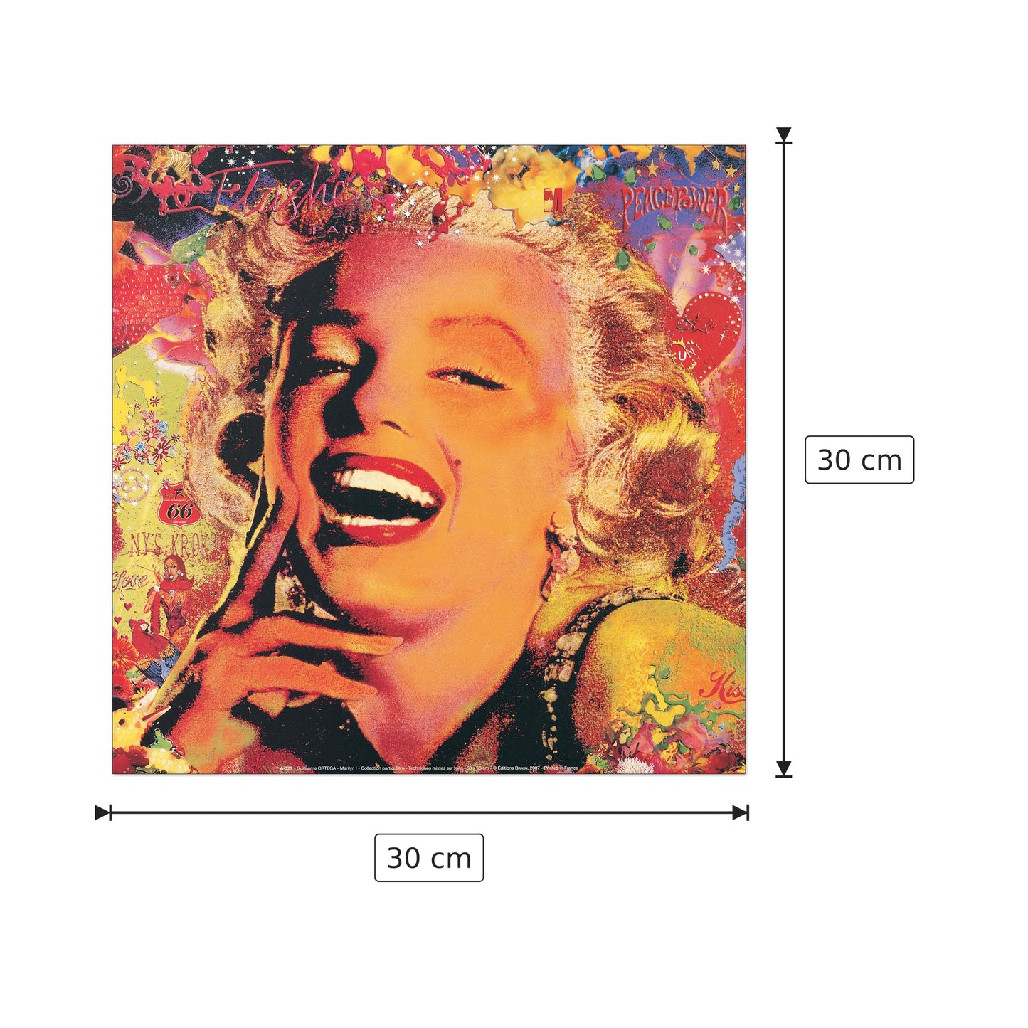 Marilyn I - ORTEGA - cm 30x30 - Pannello in MDF