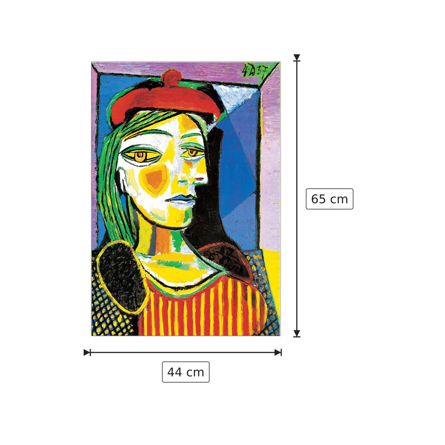 Femme Au Beret Rouge - PICASSO - cm 44x65 - Pannello in MDF