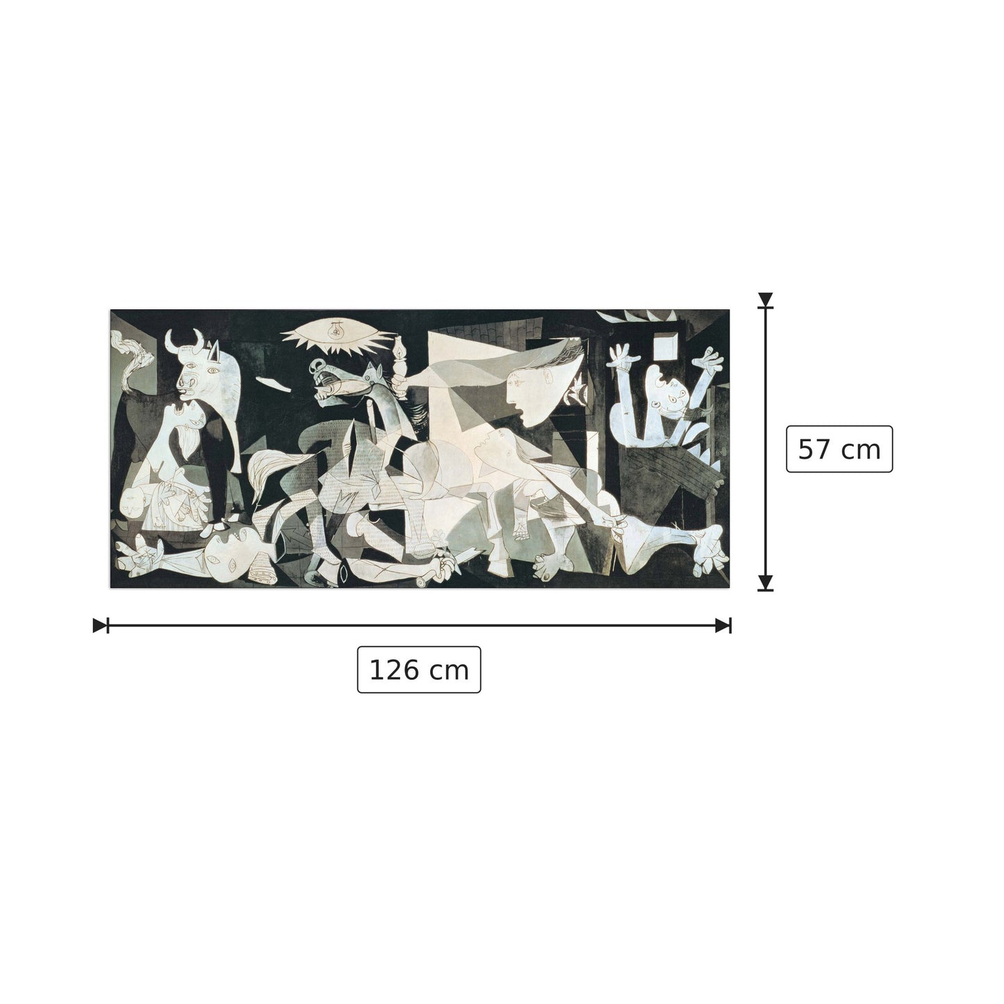 Guernica - PICASSO - cm 126x57 - Pannello in MDF