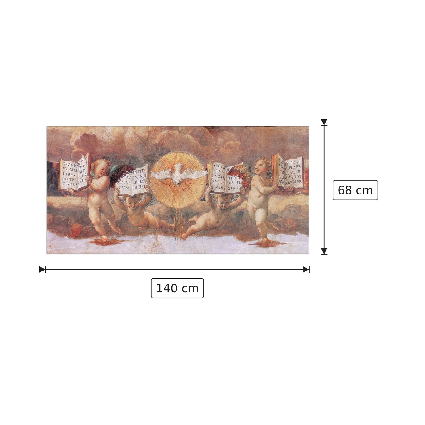 Disputa dell'Eucaristia - RAFFAELLO - cm 140x68 - Pannello in MDF