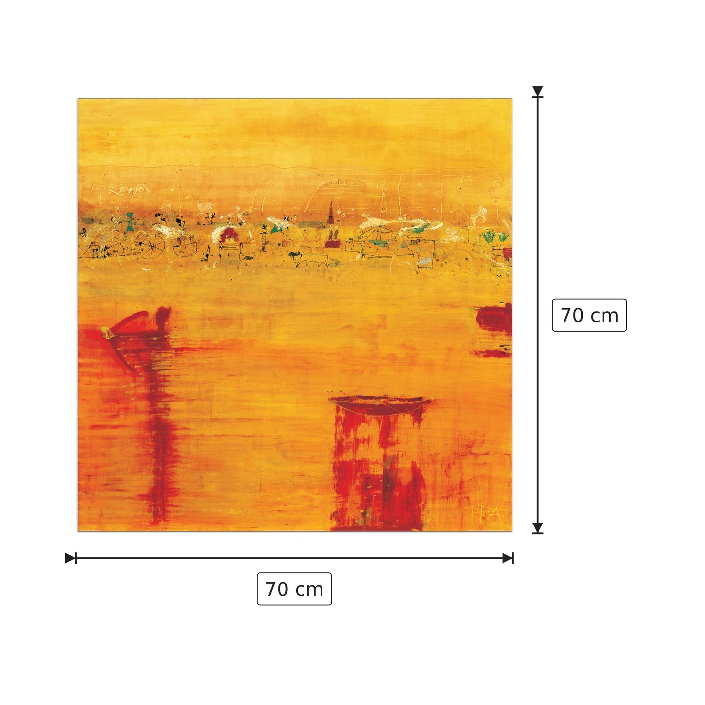 Orange Landscape - RICHTER - ARMGART - cm 70x70 - Pannello in MDF