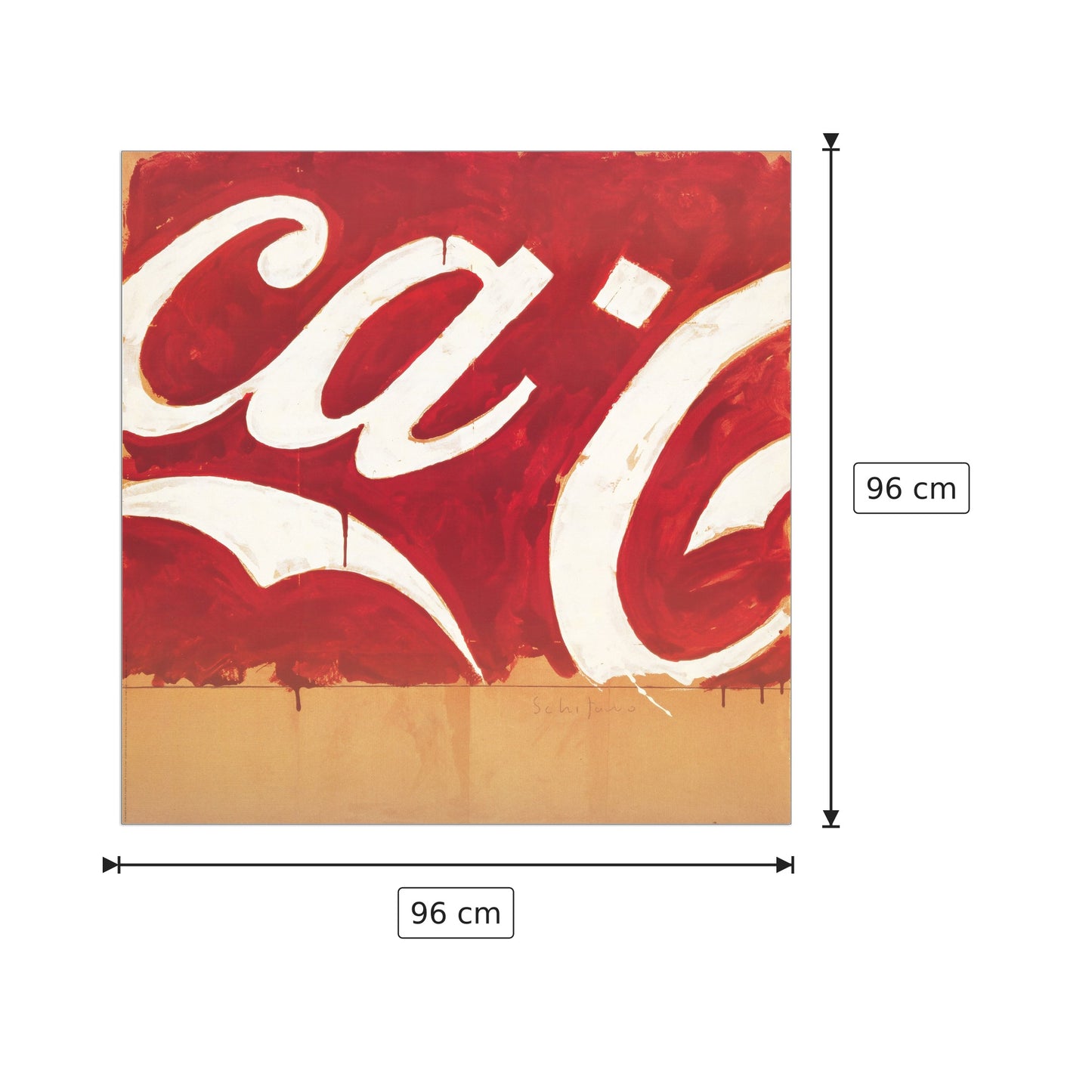 Coca Cola - SCHIFANO - cm 96x96 - Pannello in MDF