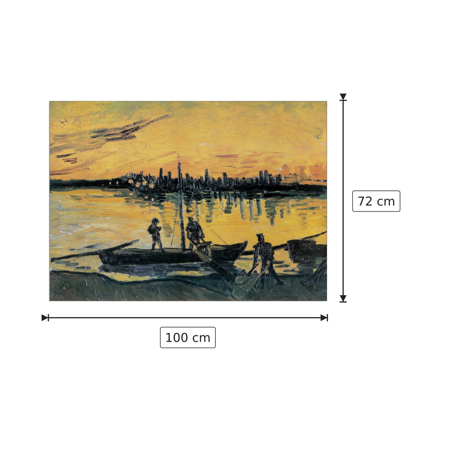 Arles Le Port Le Soir - VAN GOGH - cm 100x72 - Pannello in MDF