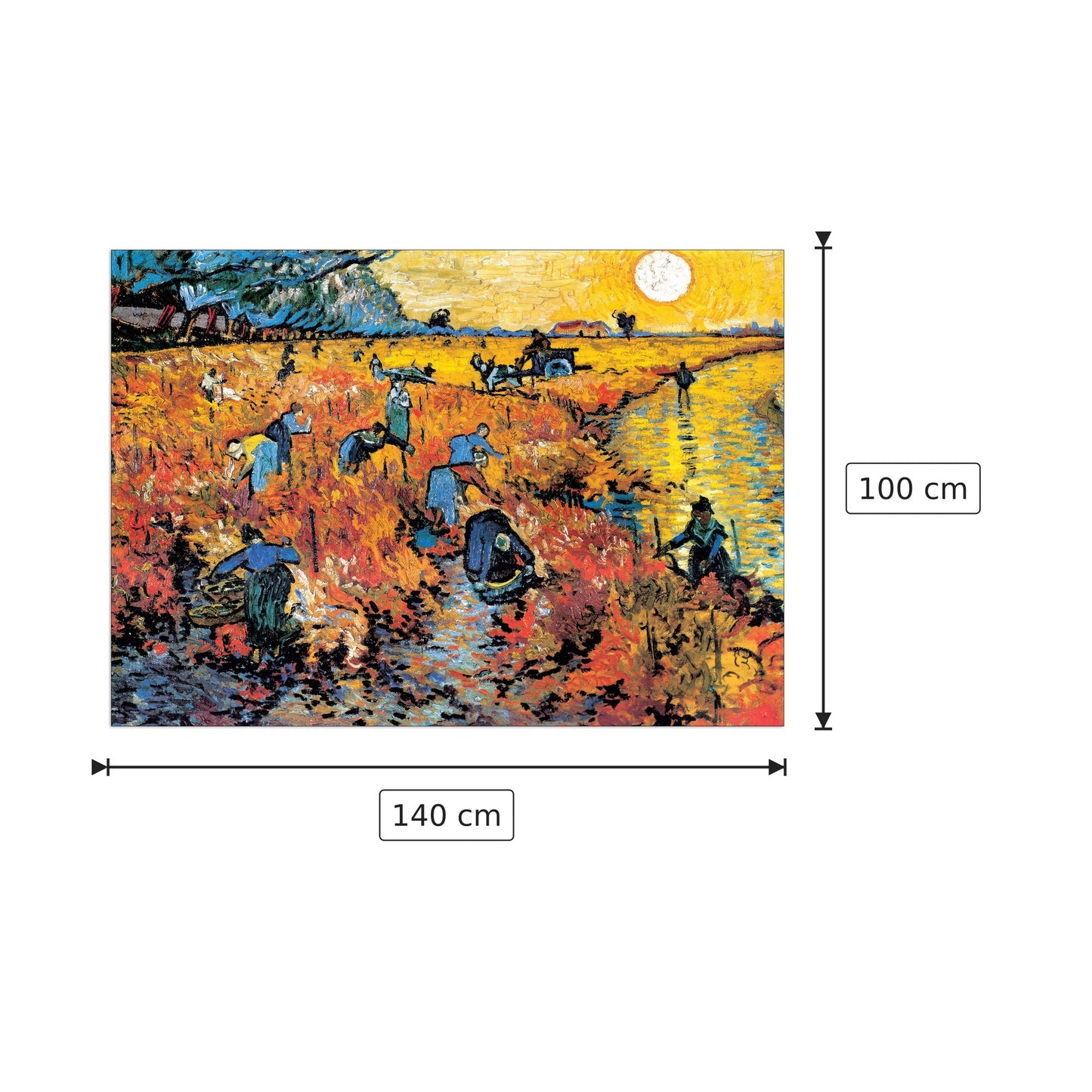 Die Roten Weinberg Von Arles - VAN GOGH - cm 140x100 - Pannello in MDF