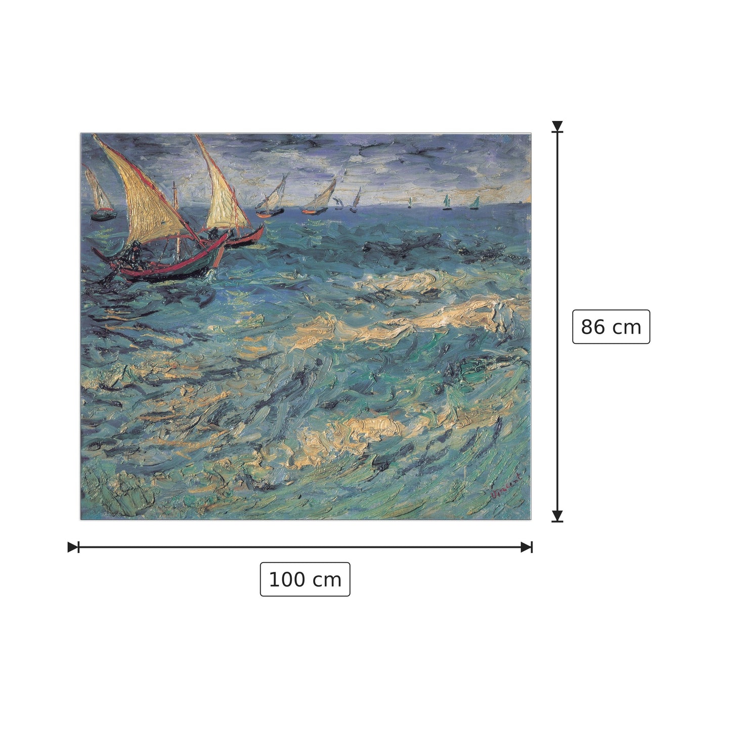Meer Bei St Maries - VAN GOGH - cm 100x86 - Pannello in MDF