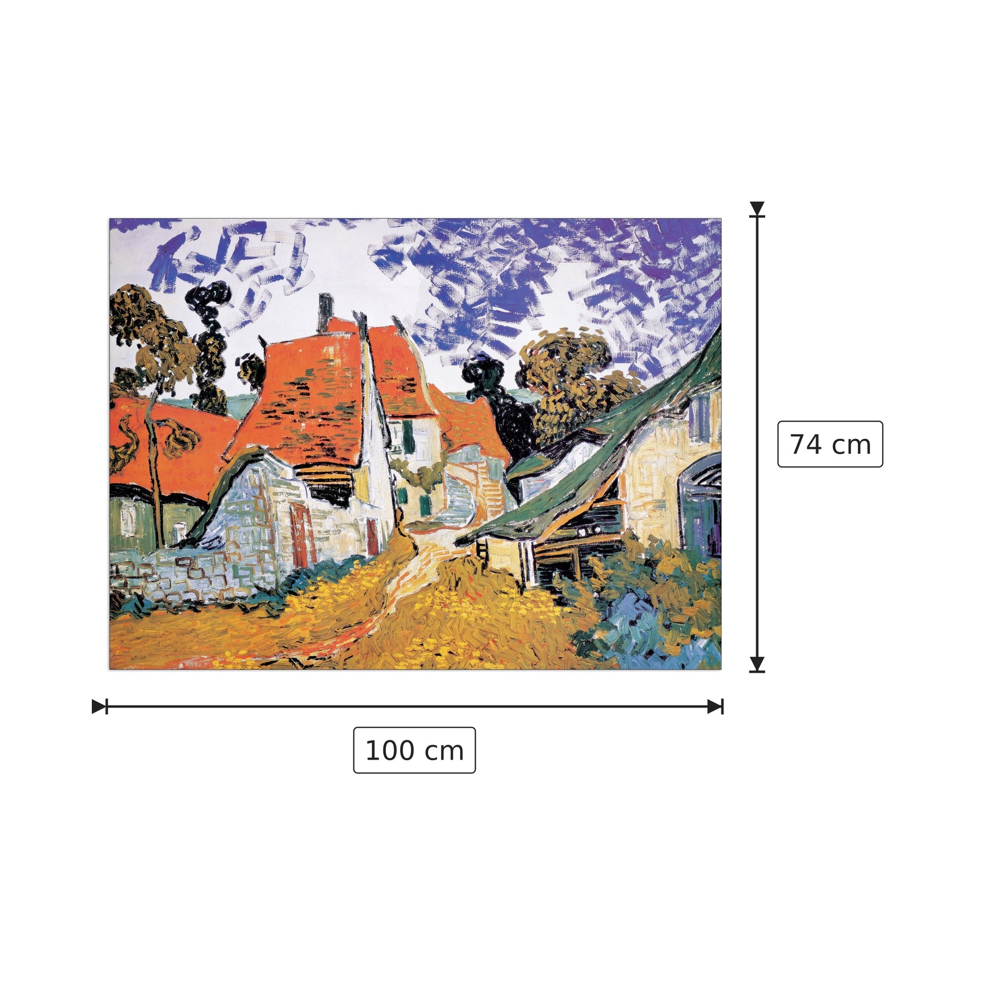 Rue In Auvers - VAN GOGH - cm 100x74 - Pannello in MDF