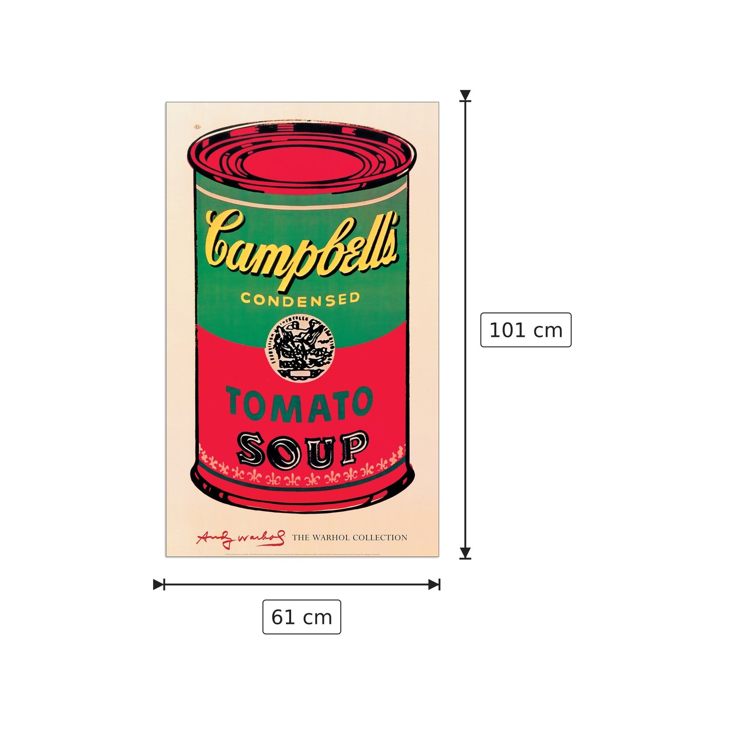 Campbell's Soup Can, 1965 - WARHOL - cm 61x101 - Pannello in MDF