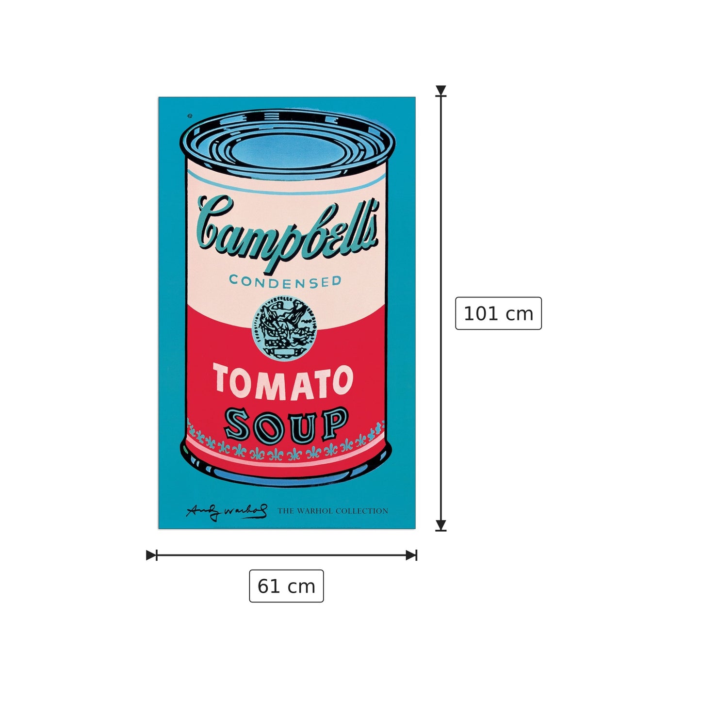 Campbell's Soup Can, 1965 - WARHOL - cm 61x101 - Pannello in MDF