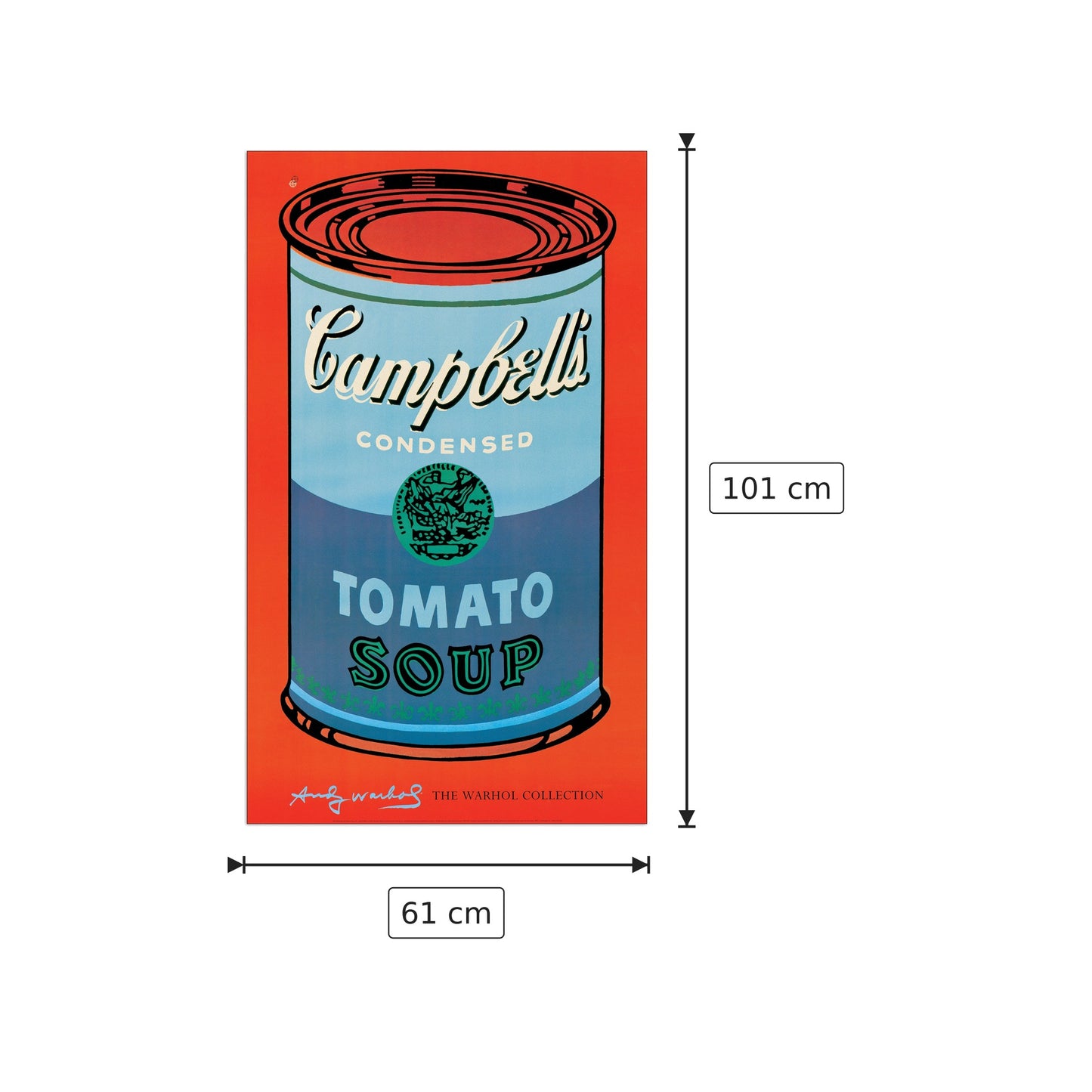 Campbell's Soup Can, 1965 - WARHOL - cm 61x101 - Pannello in MDF