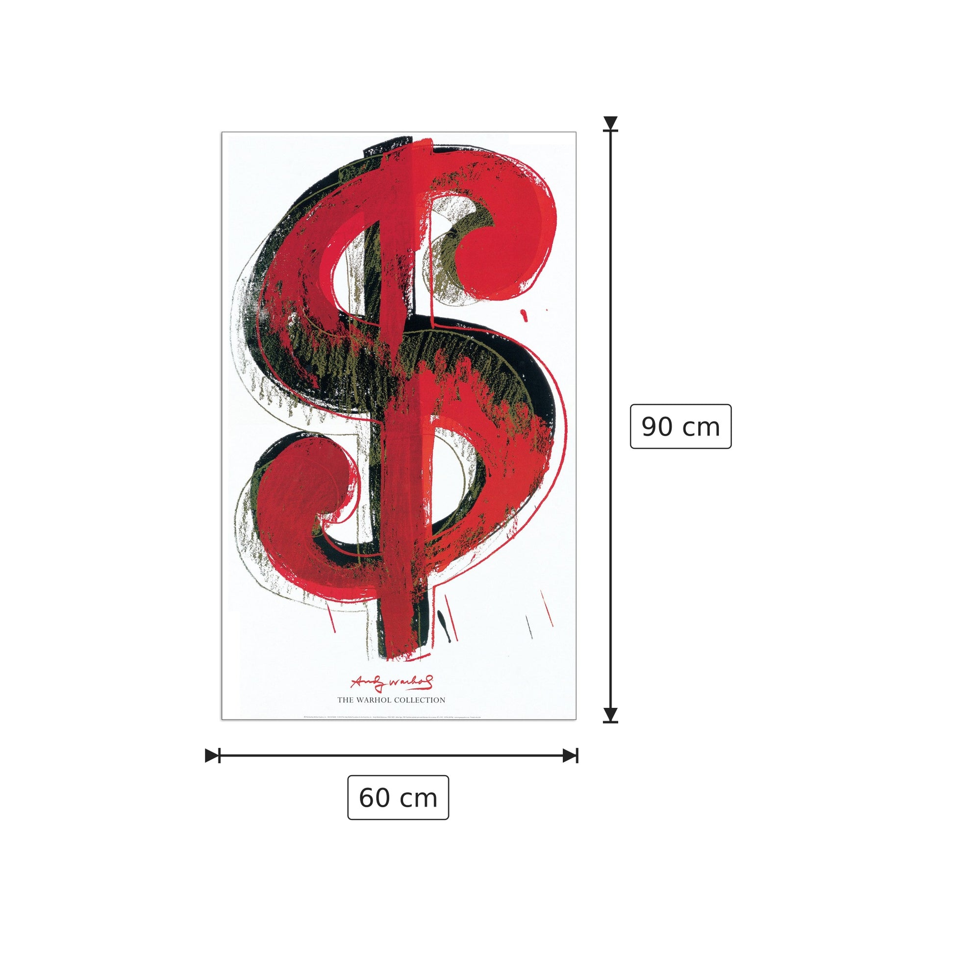 Dollar Sign, 1981 - WARHOL - cm 60x90 - Pannello in MDF