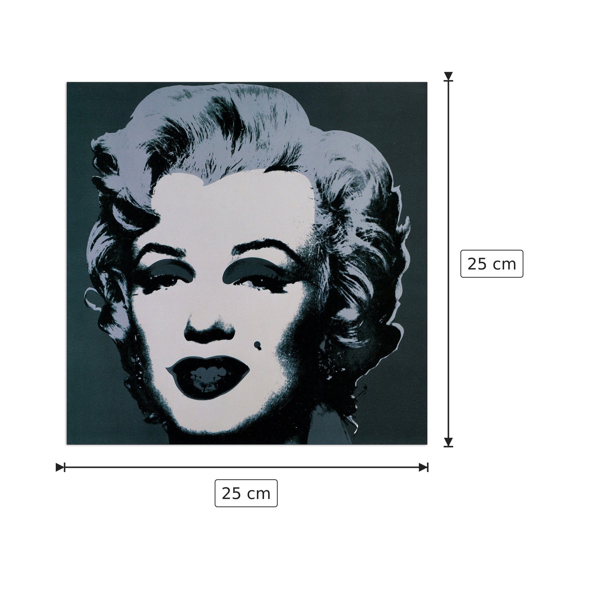 Marilyn Monroe - WARHOL - cm 25x25 - Pannello in MDF