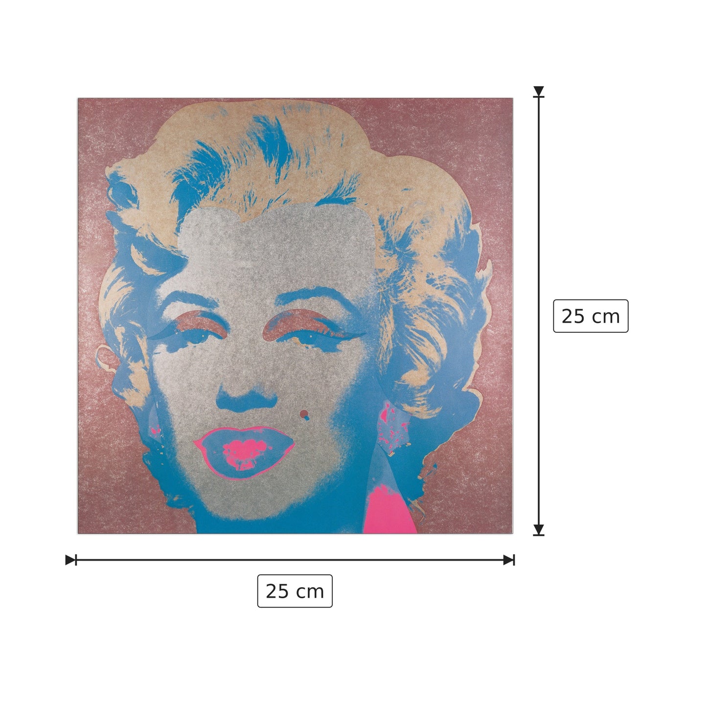 Marilyn Monroe - WARHOL - cm 25x25 - Pannello in MDF