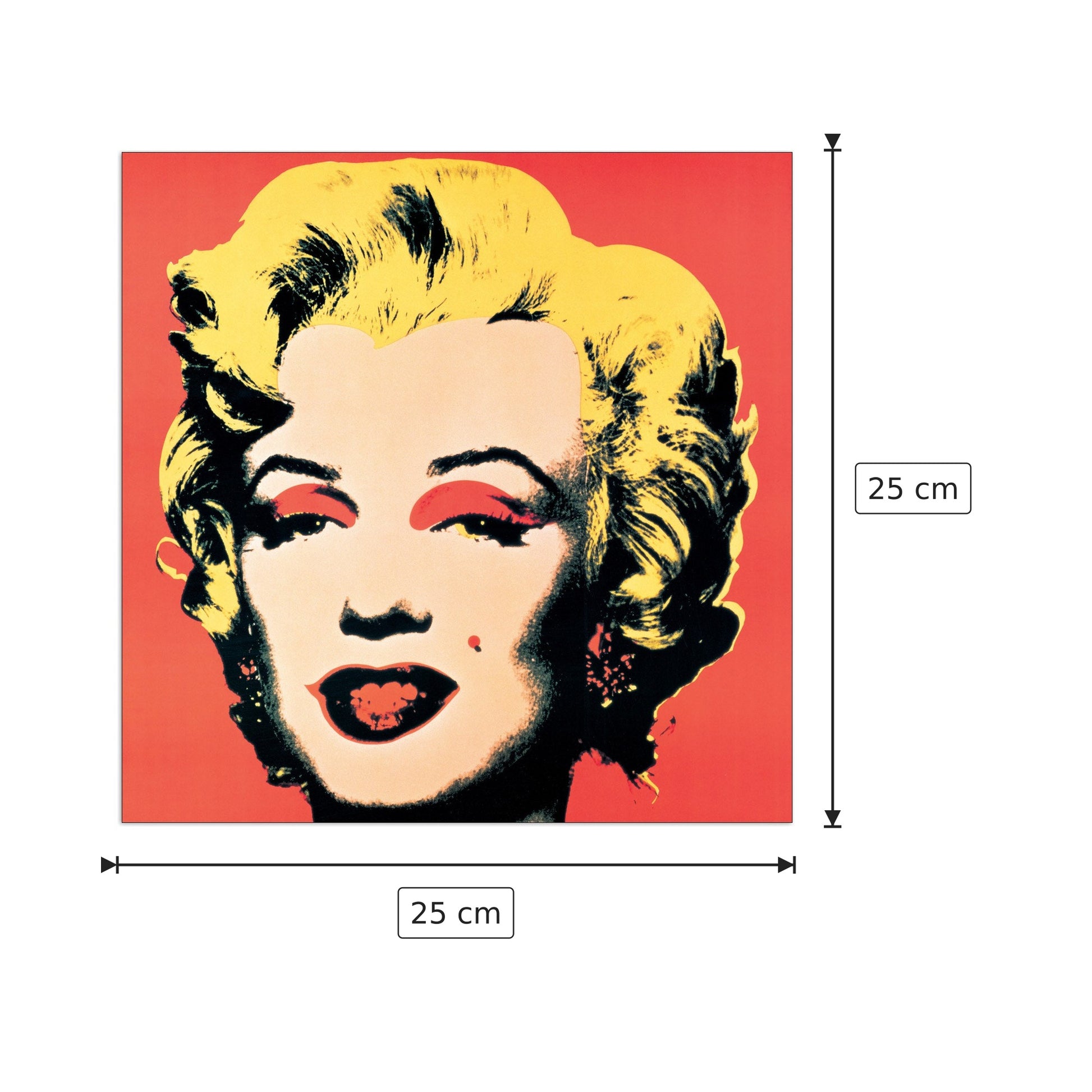 Marilyn, 1967 - WARHOL - cm 25x25 - Pannello in MDF